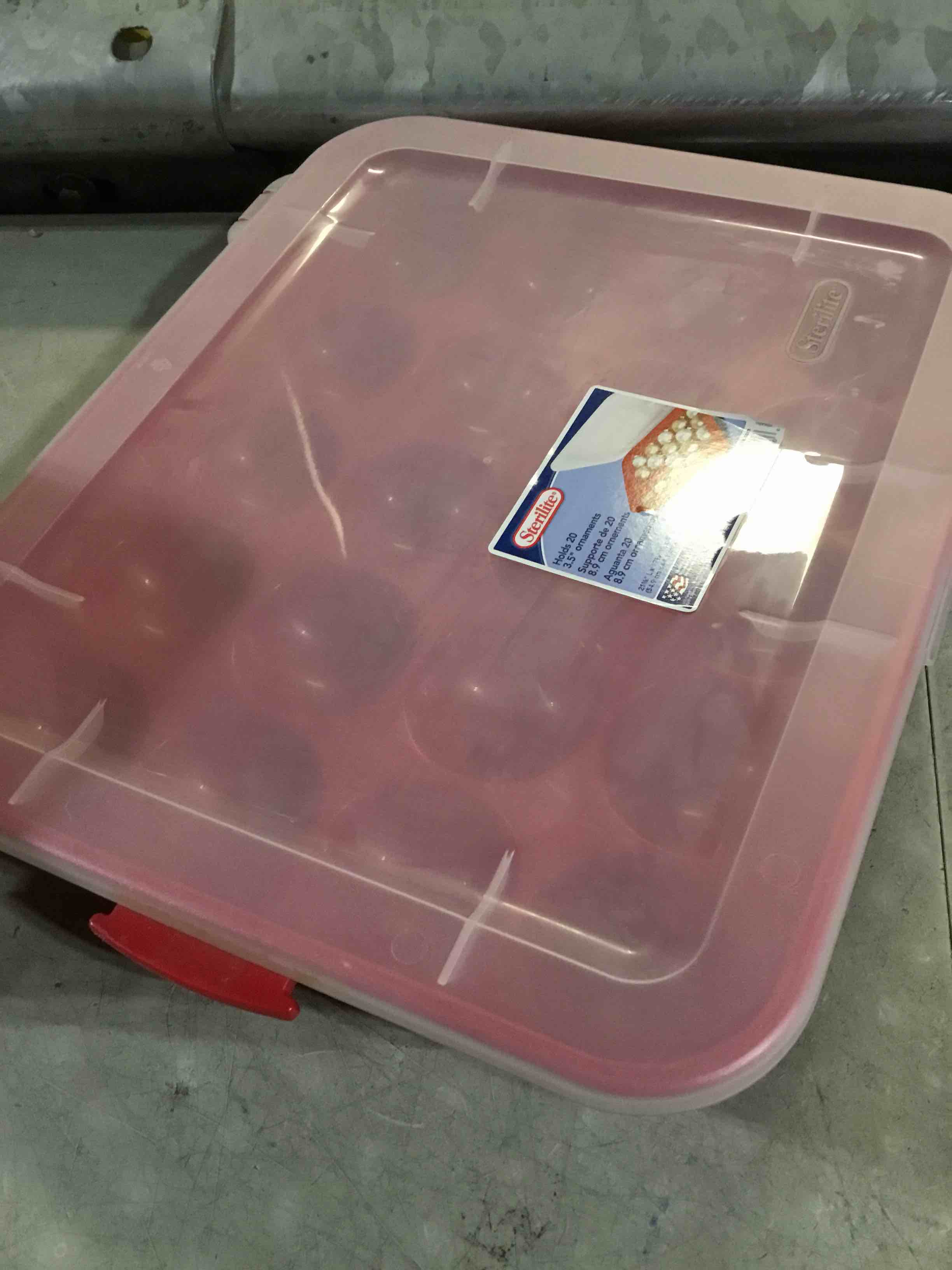 Condition photo showing Good Condition for Sterilite Christmas Ornament Storage Case.