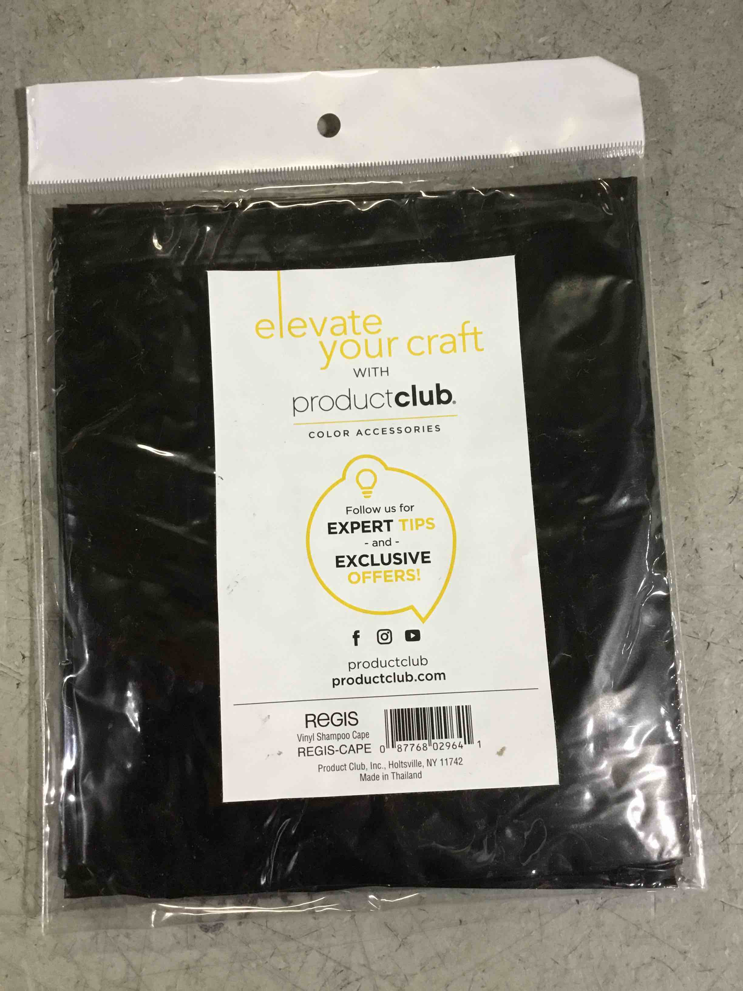Condition photo showing New/Like New for 6 hair salon cape Product Club Black Regis Vinyl Shampoo Cape New in Package