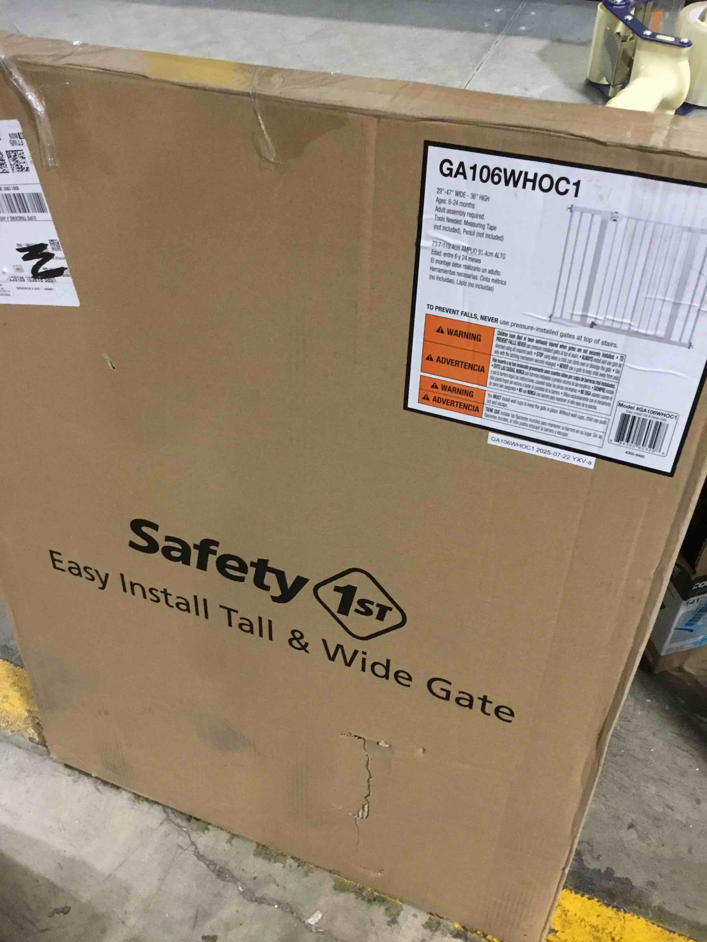 Condition photo showing Good Condition for Safety 1st Extra Wide Baby Gate with Door: Premium Child Safety, Extra Tall Gate for Doorways, Dog Gates, Easy Installation, 36" Tall & Wide, Fits 29"-47" 1-Pack 29" to 47" Wide x 36" Tall White