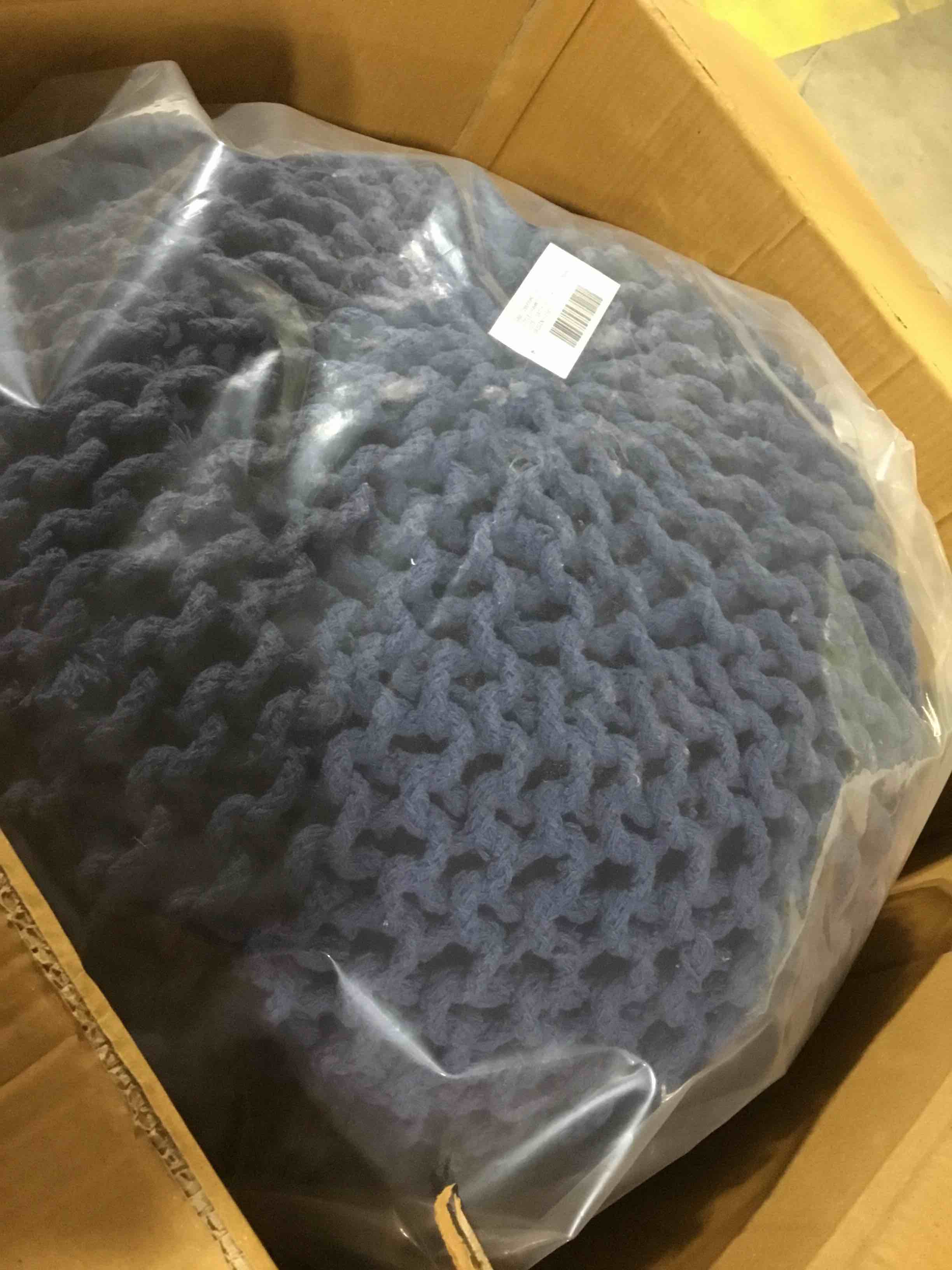 Condition photo showing New/Like New for Knitted Round Pouf SKU: 200FRHMC01A STYLE: FRHMC01A SIZE: 14" H x 20" W x 20" D Round