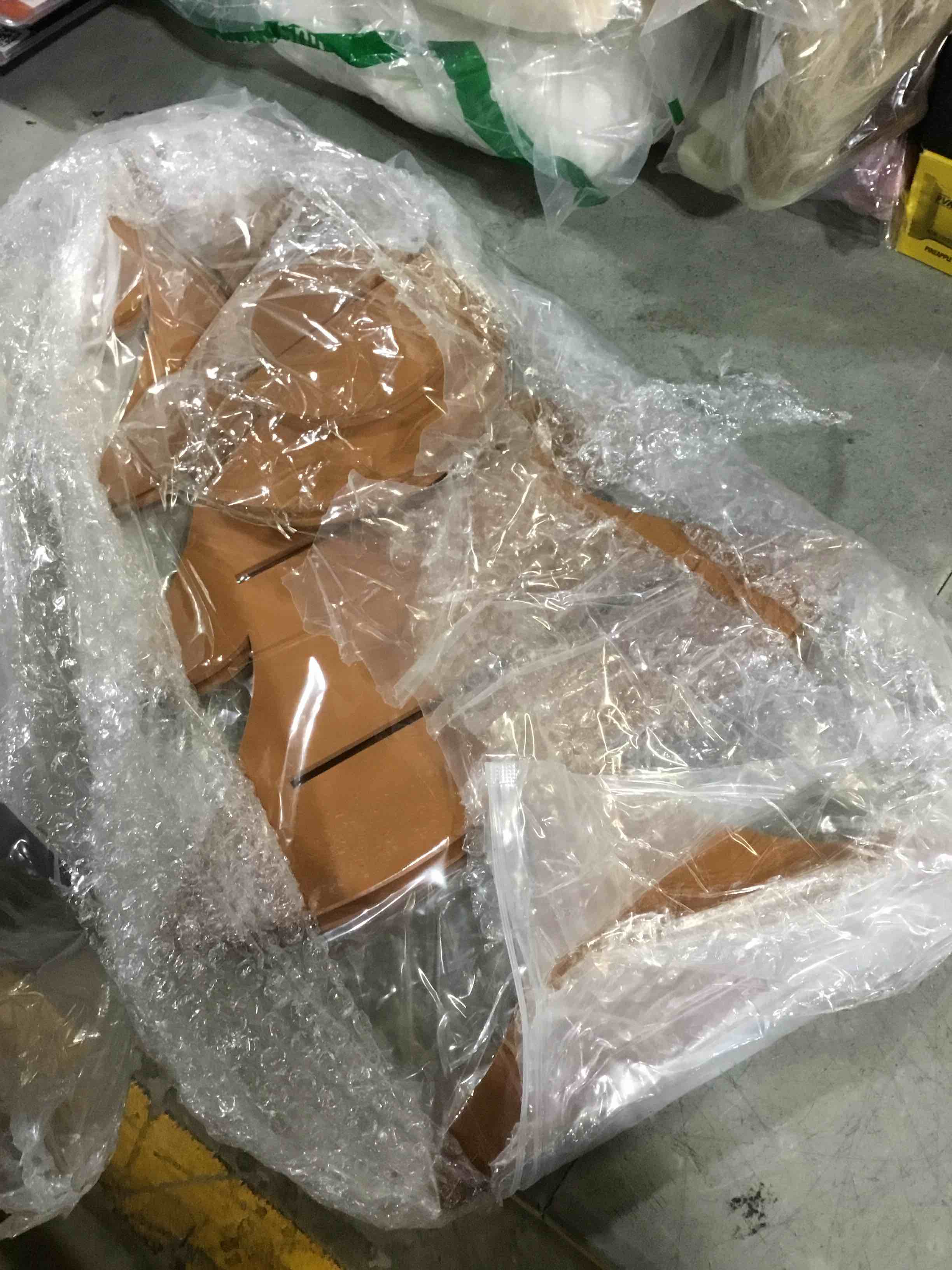 Condition photo showing As Is for (similar)Hoctieon small Corner Shelf with LED Light, Christmas Tree Shaped Corner Bookshelf with Storage, Retro Corner Shelf Stand, Wood Ladder Bookcase, Space-Saving Display Storage Rack, Rustic Brown