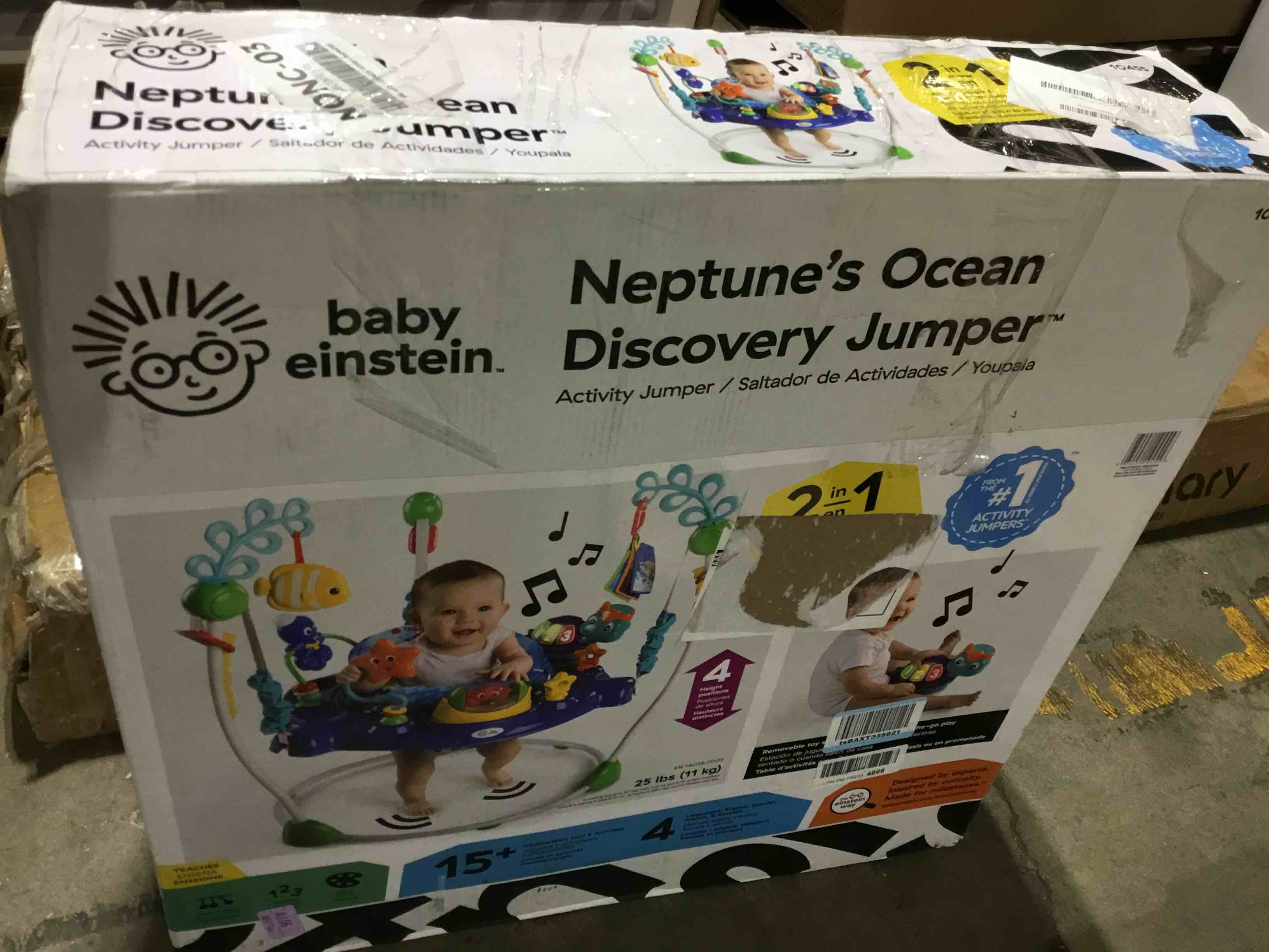 Condition photo showing Good Condition for Baby Einstein Neptune's Ocean Discovery Activity Jumper, Ages 6 months +, Max weight 25 lbs., Unisex