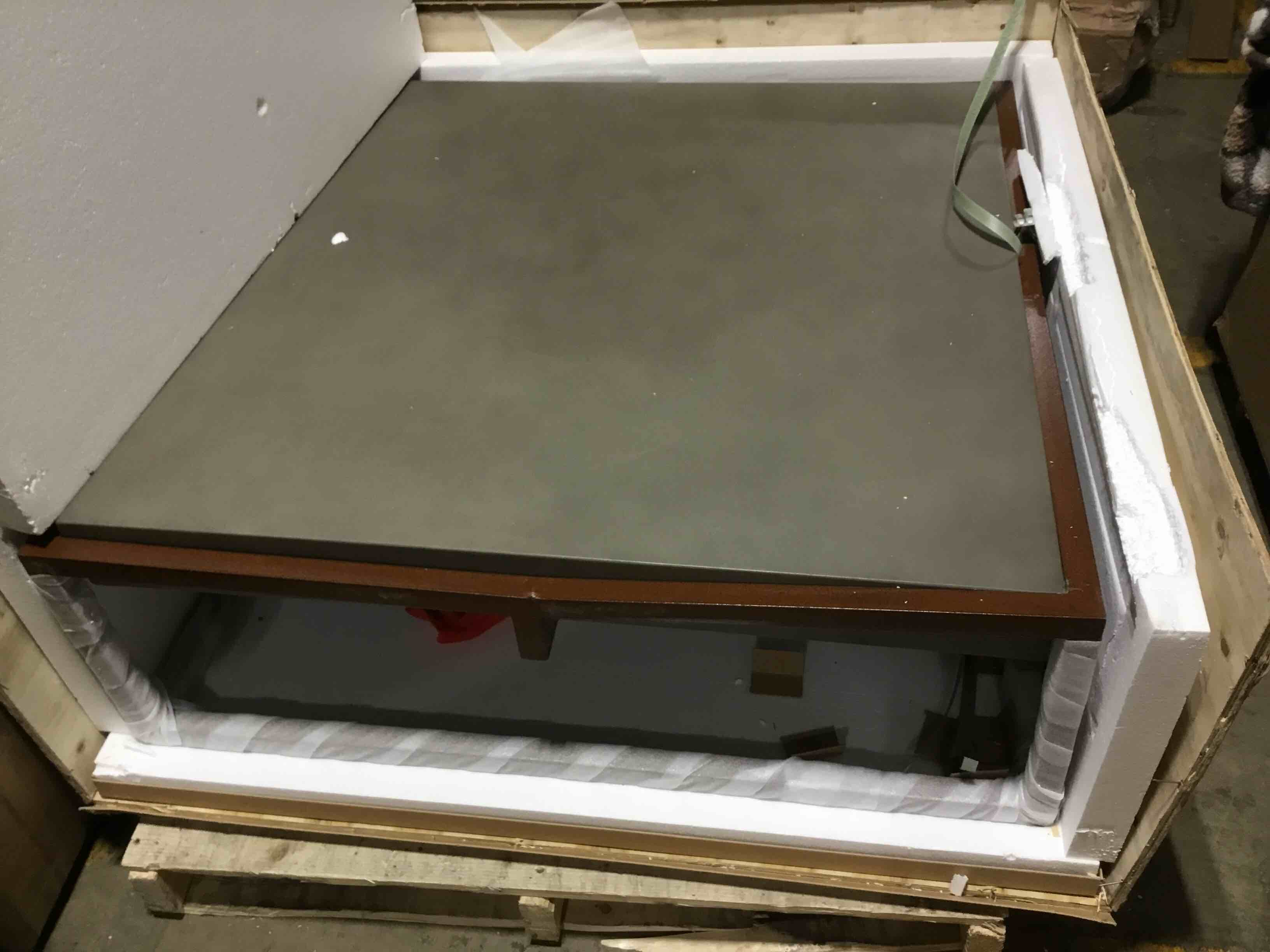 Condition photo showing As Is for Shepard Modern Concrete Coffee Table