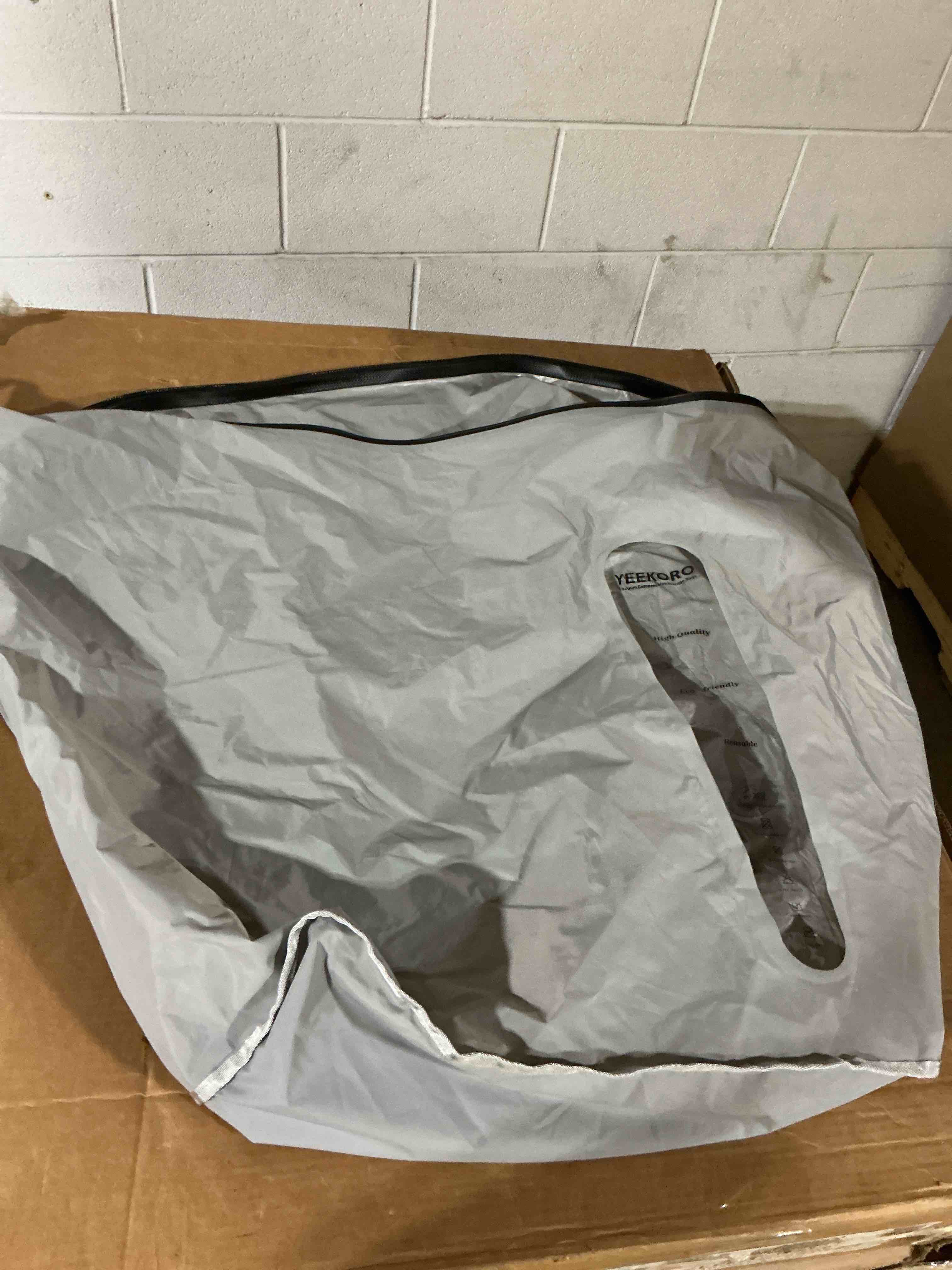 Condition photo showing As Is for vacuum storage bags for home, large reusable compression bags | waterproof vacuum bags for comforter and clothing, large vacuum seal bag for bedding(1 pack, no pump)similar stock photo