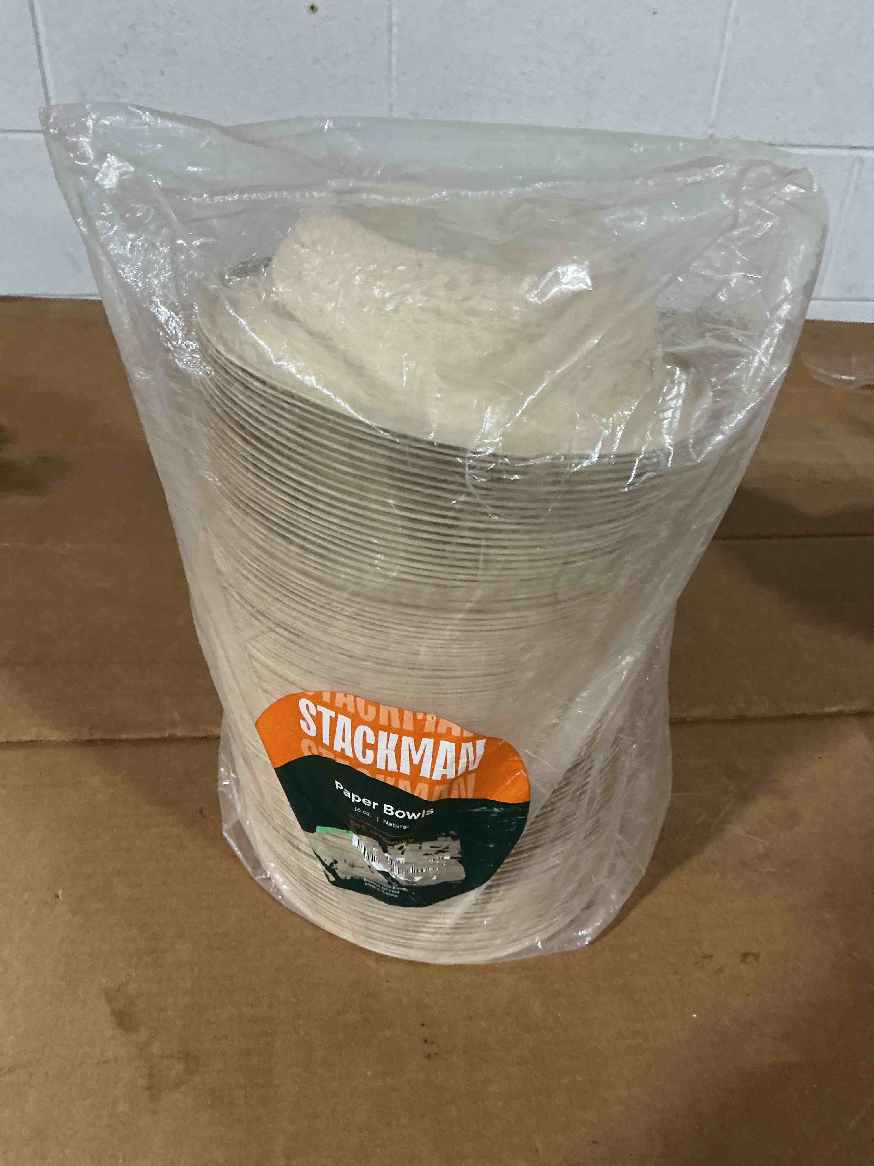 Condition photo showing New/Like New for eco soul 16 oz disposable bagasse paper bowls, (100 pack, natural) | compostable, 100% virgin bagasse pulp, food-safe, leak-resistant, heavy duty, microwave safe, eco-friendly
