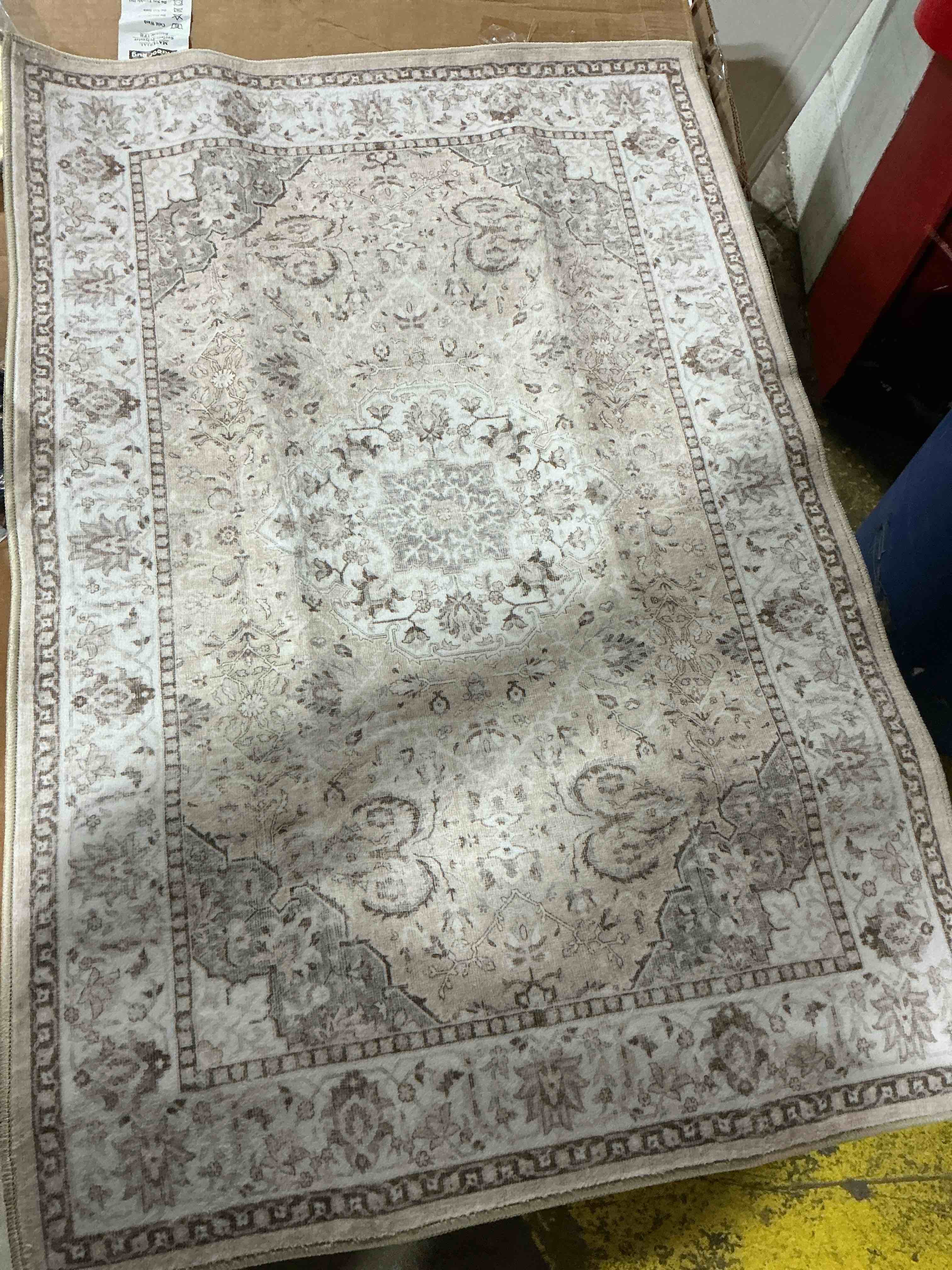 Condition photo showing Good Condition for 1-piece kitchen runner rug set: washable non-slip floor mats for your sink & stove cooking area soft low pile water-resistant carpet for dishwasher fridge fronts durable kitchen island mats(2’ x 3’beige) beige