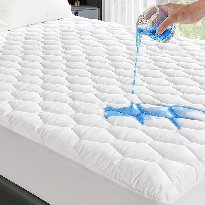 utopia bedding full size mattress protector , 100% waterproof | bed bug and dust mite proof mattress encasement, absorbent 6 sided mattress cover fits upto 13" deep, machine washable