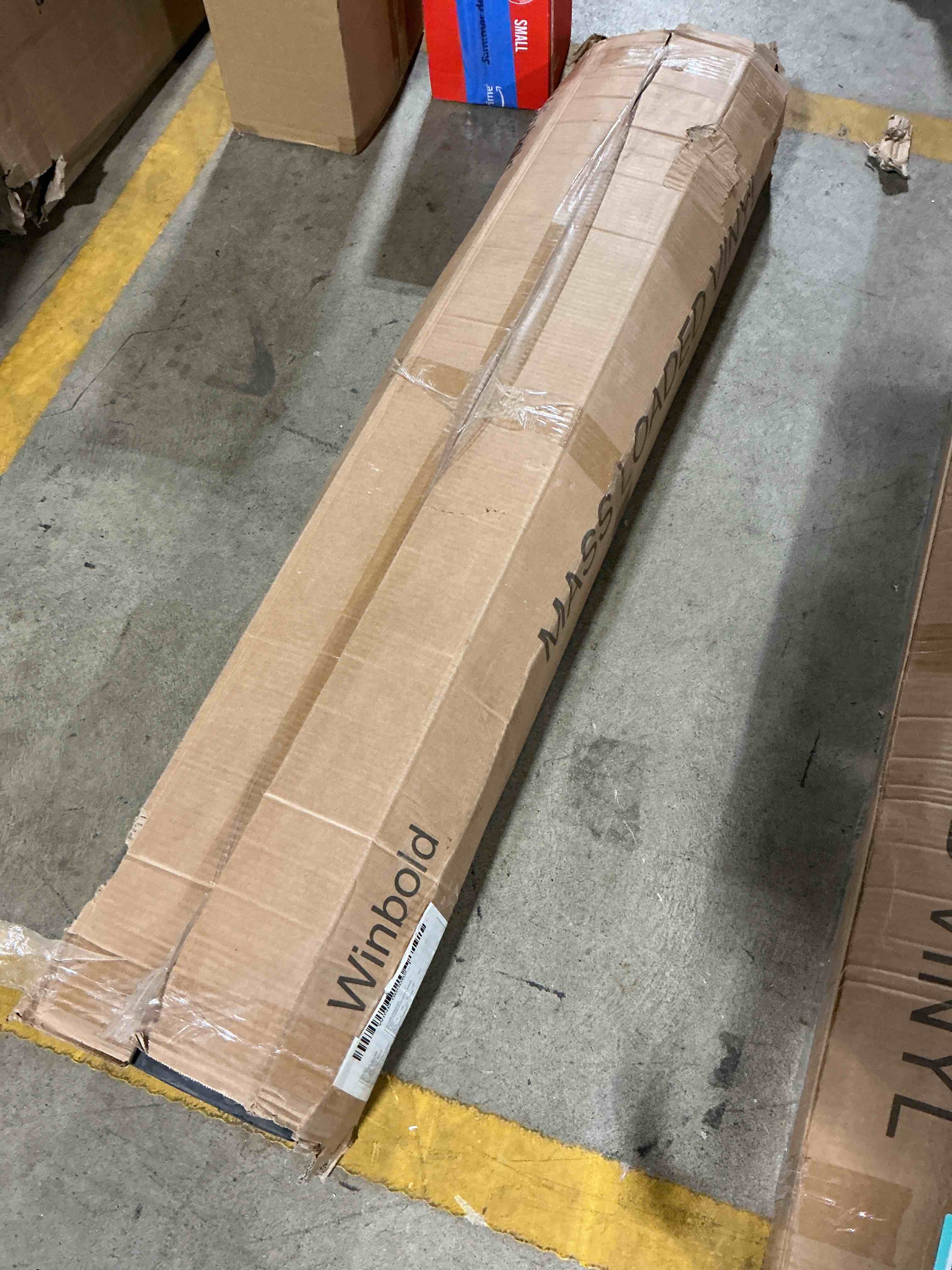 Condition photo showing As Is for flybold soundproofing material mass loaded vinyl 1.1 lb wall soundproof floor outdoor sound barrier mlv with acoustic noise barrier for sound proof door ceiling cars (1.1 lb 100 sq. ft)
