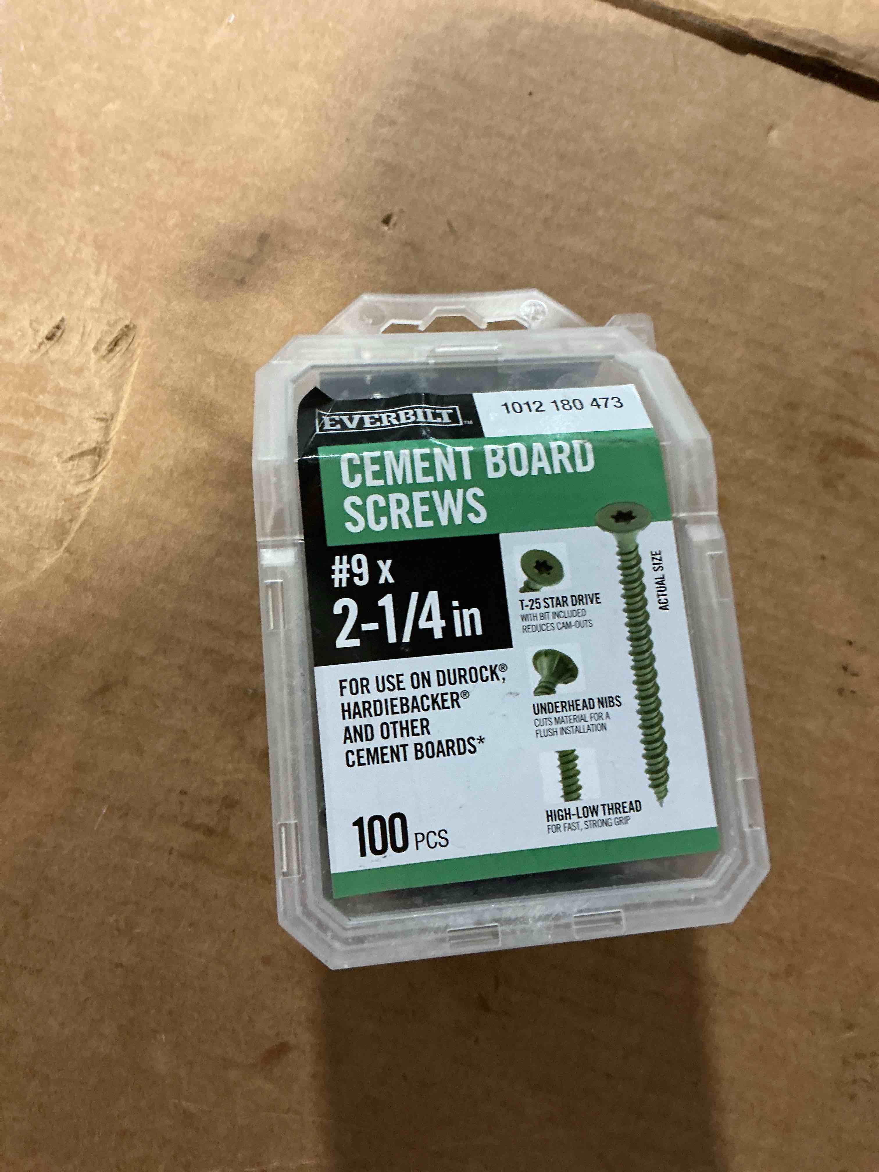 Condition photo showing New/Like New for 9 x 2-1/4 in. ribbed flat head t25 star drive cement board screw (100-pack)