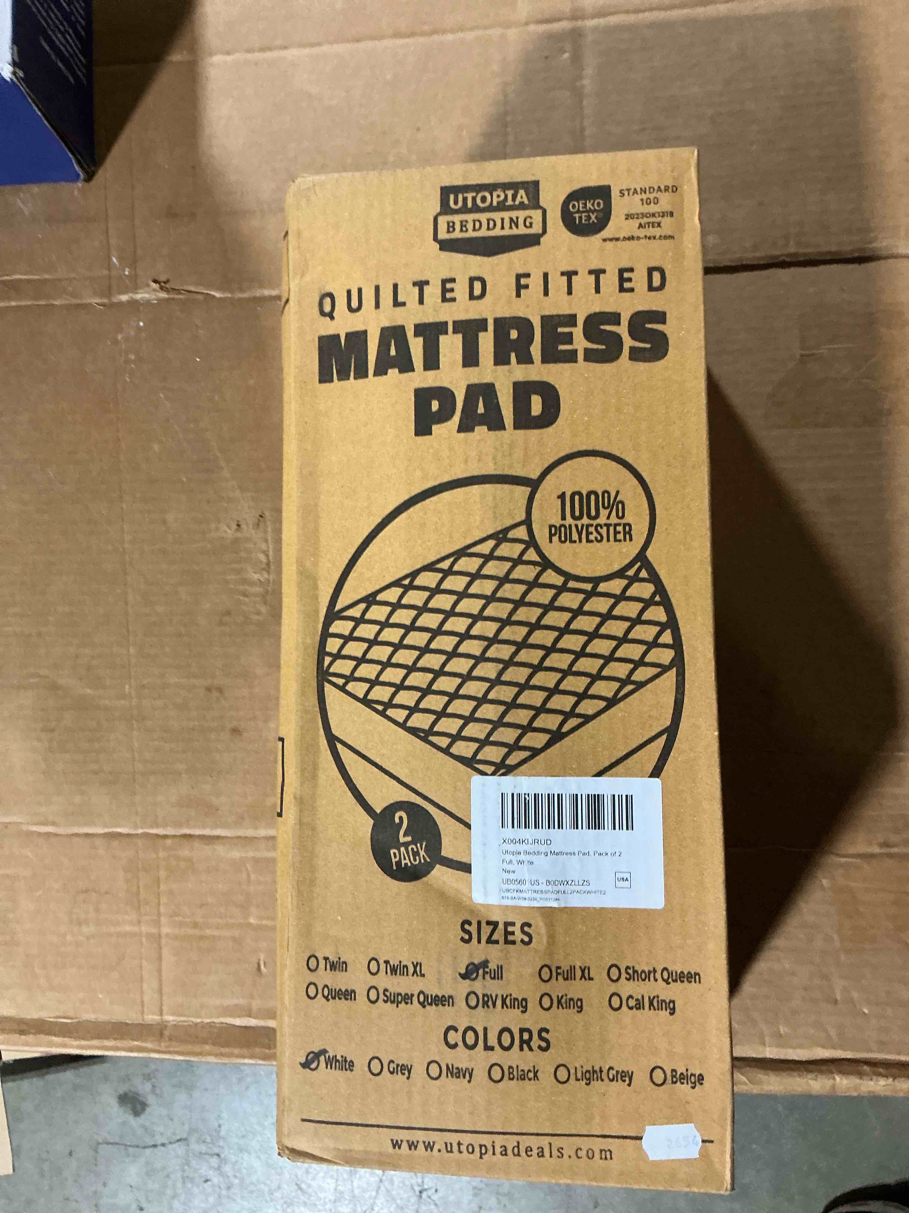 Condition photo showing New/Like New for utopia bedding 2 pack quilted fitted mattress pad, full size, elastic fitted mattress topper protector and cover stretches up to 16 inches deep, machine washable (white)