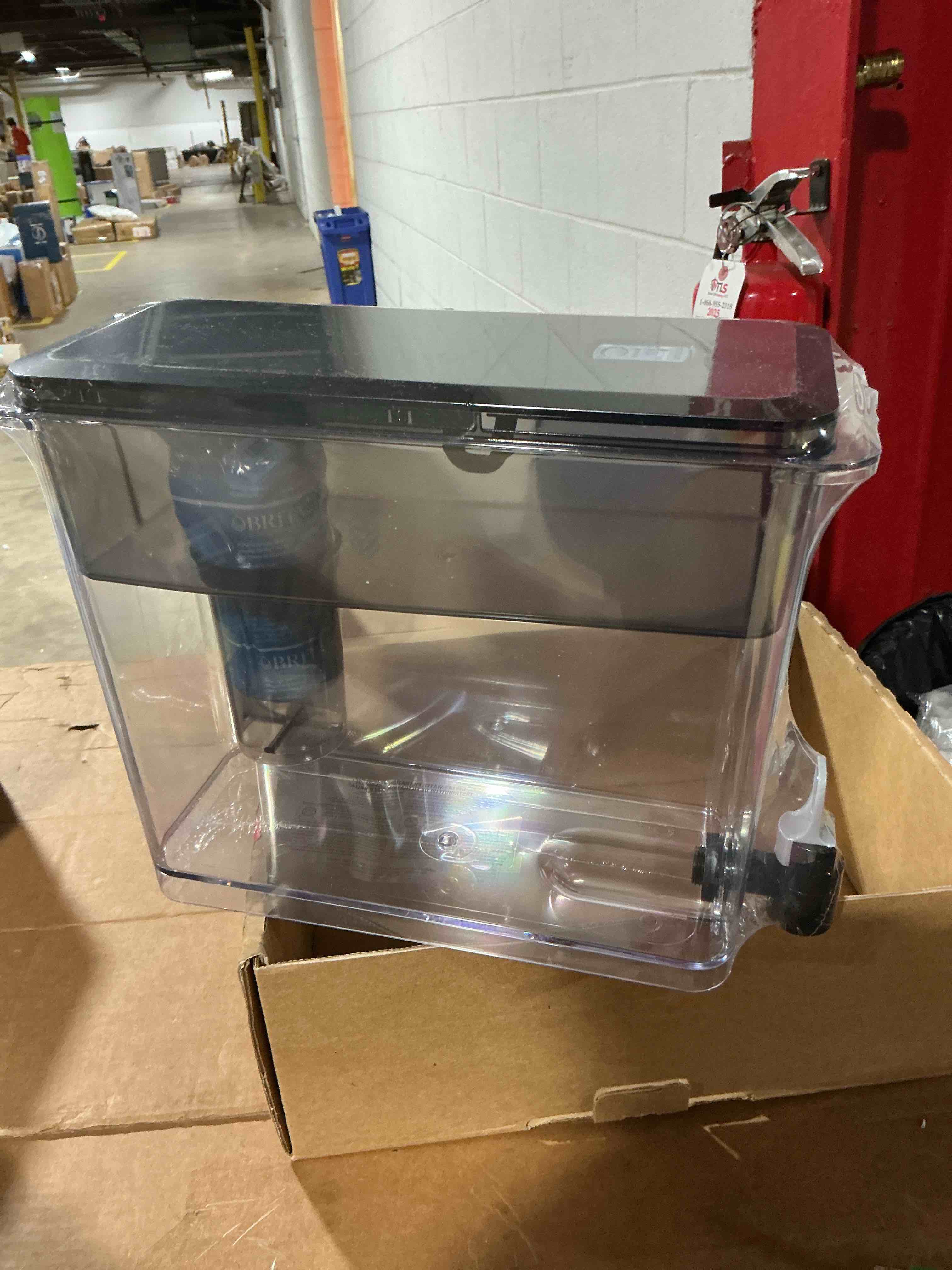 Condition photo showing New/Like New for brita extra-large 27-cup water dispenser with britaplus filter, wqa nsf/ansi certified, reduces 2x contaminants vs. standard, reduces chlorine, zinc, copper, mercury & more, 1 filter included, black plus black