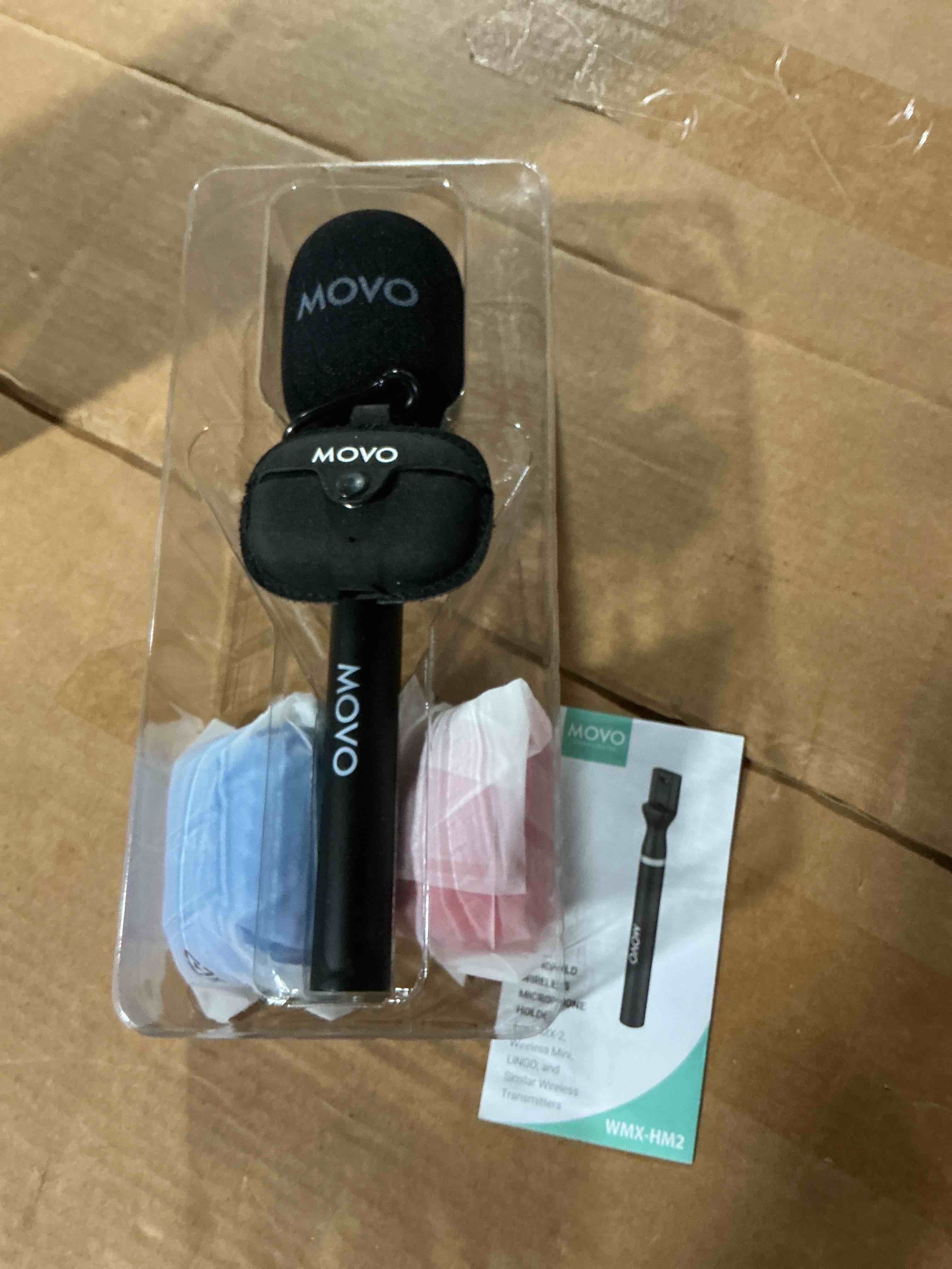 Condition photo showing Good Condition for movo nanomic dual lightning wireless microphone for iphone 14 and below– lavalier mic for iphone, great for vlogging, tiktok, content creation w/wmx-hm2 wireless handle