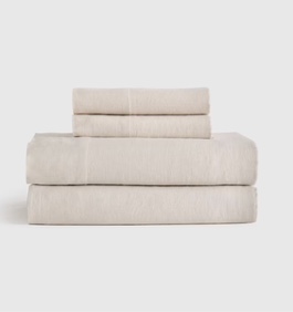 quince european linen sheet set king size sand beige 4 piece