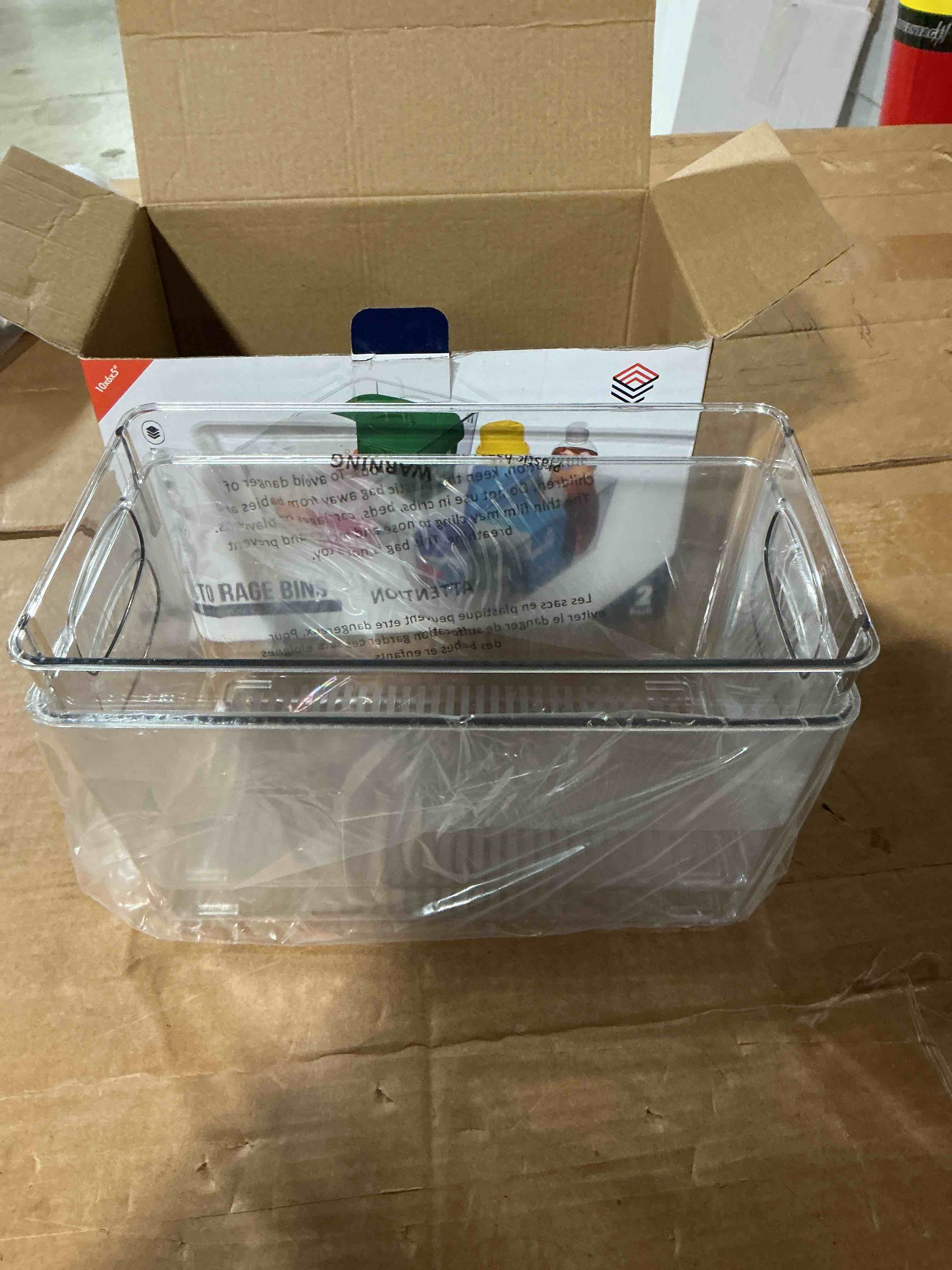Condition photo showing New/Like New for clearspace clear plastic storage bins – perfect kitchen organization and storage or pantry storage – fridge organizer, pantry organization and clear storage bins, cabinet organizers 2 pack