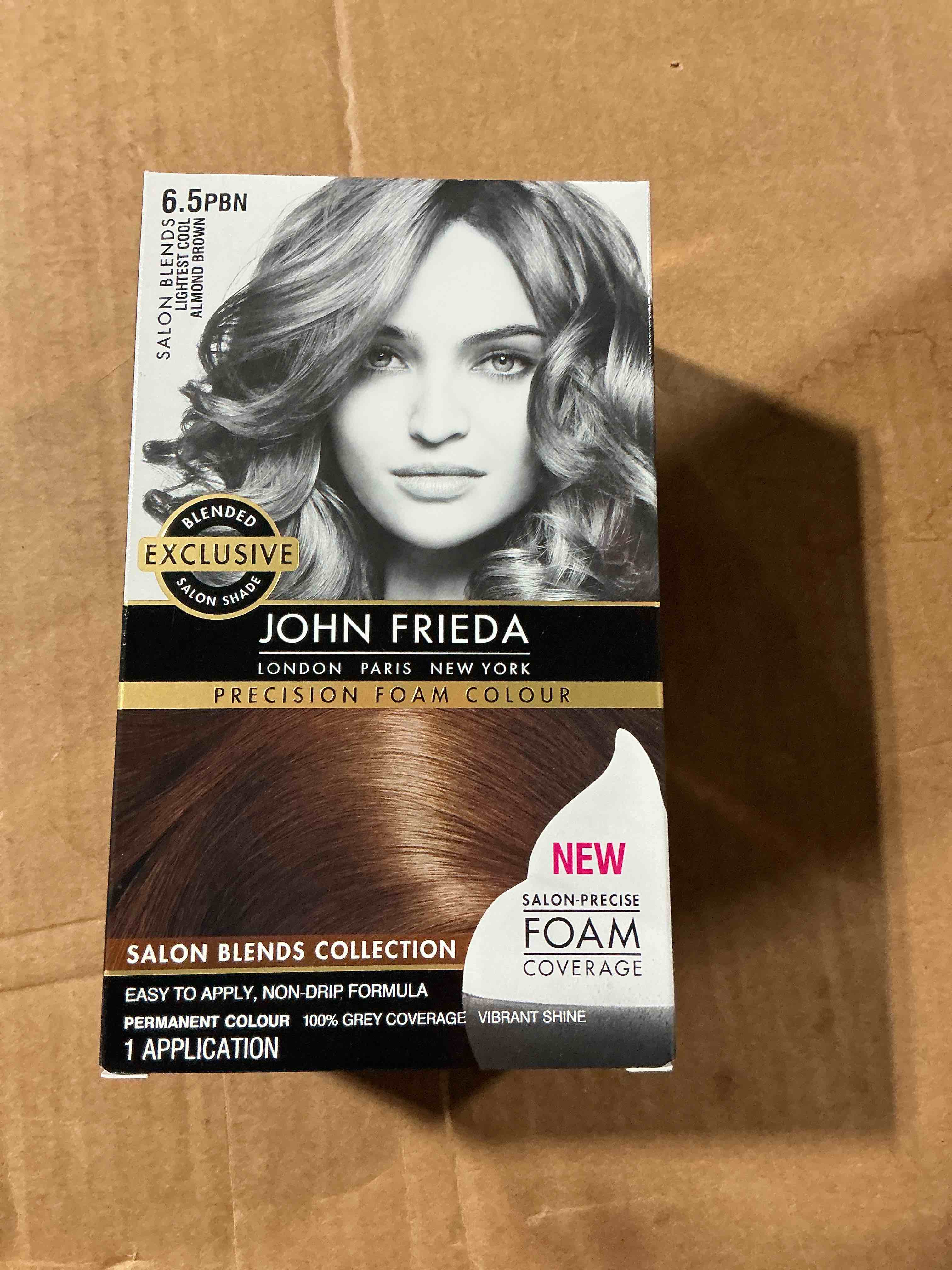 Condition photo showing New/Like New for 2-pack john frieda brilliant brunette® salon blends lightest cool almond brown 6.5pbn precision foam colour kit