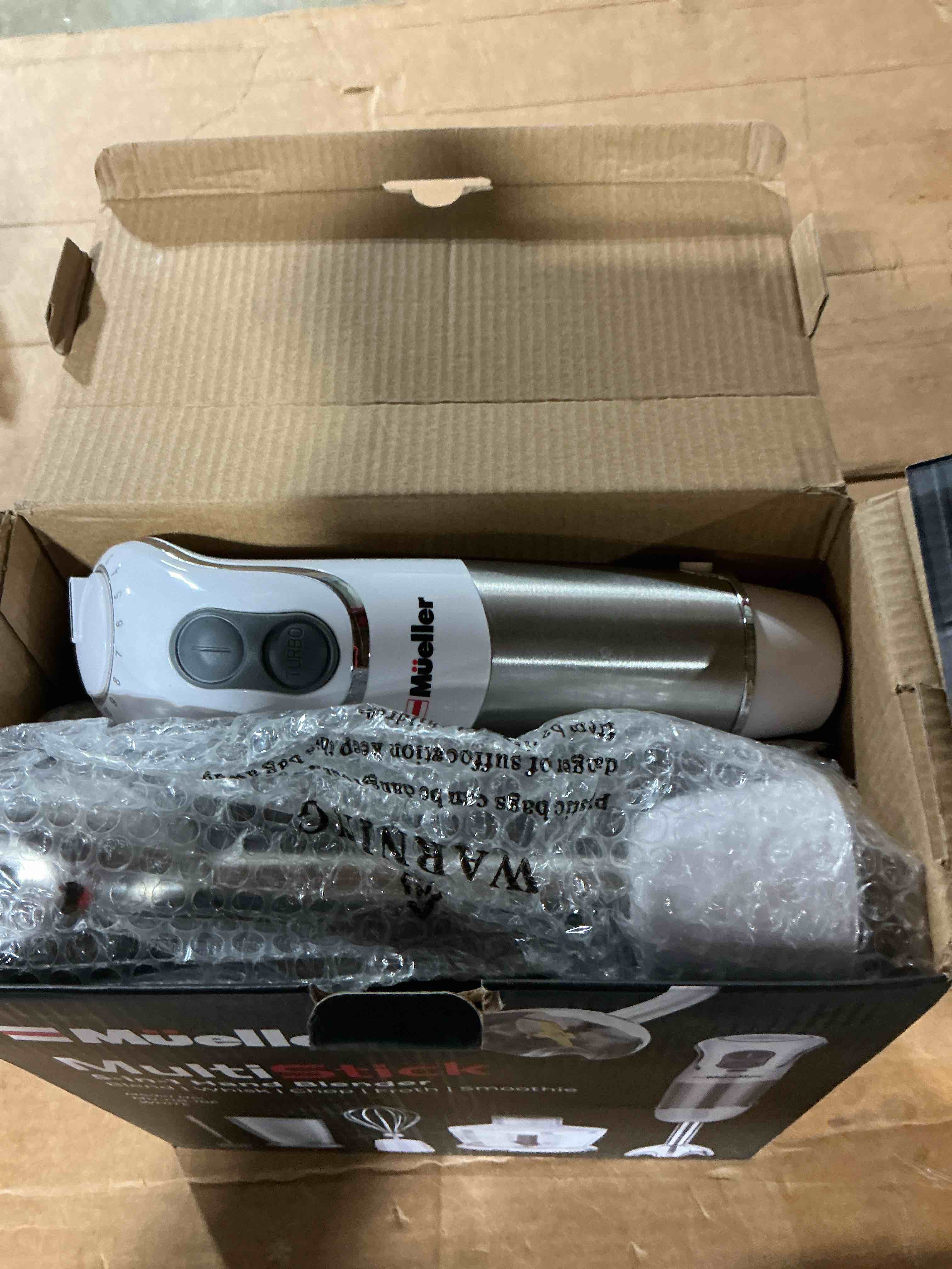 Condition photo showing Good Condition for mueller multistick 5-in-1 immersion blender handheld, 12-speed hand mixer