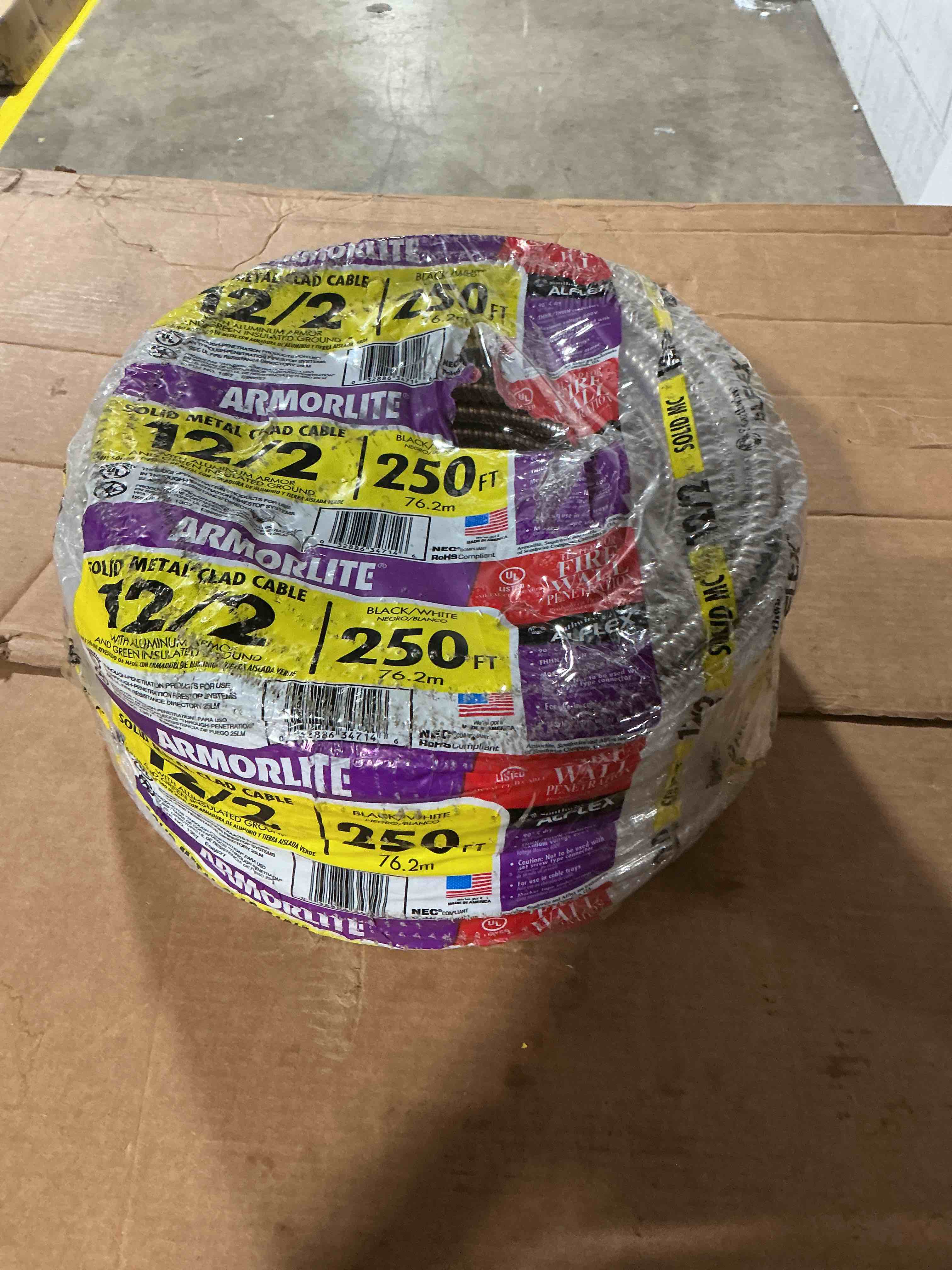 Condition photo showing Good Condition for southwire 68580055 aluminum cable thhn 12/2 ga b/w/green (250ft)