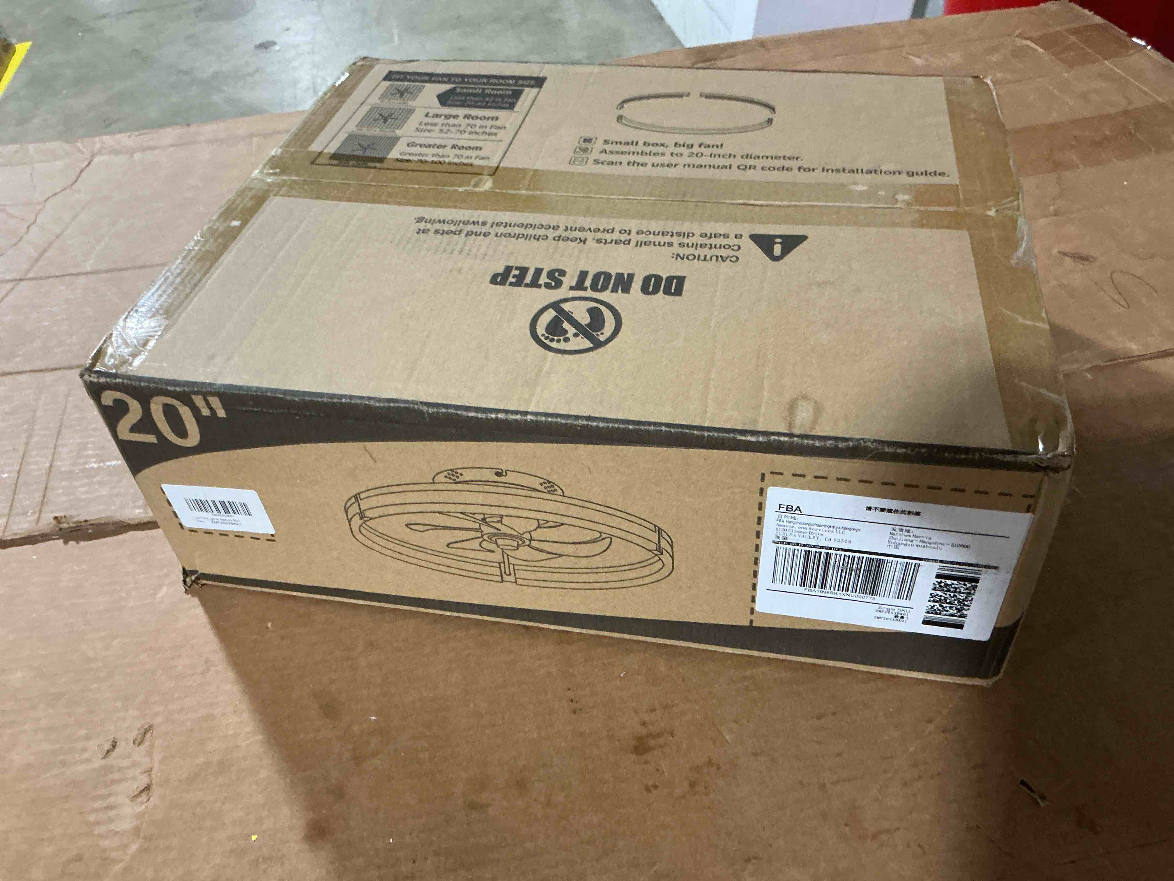 Condition photo showing New/Like New for zmishibo ceiling fans with lights and remote, 19.7'' low profile ceiling fan, 3000-6000k dimmable modern flush mount led fan light, 6 wind speeds, black fandelier ceiling fans for bedroom