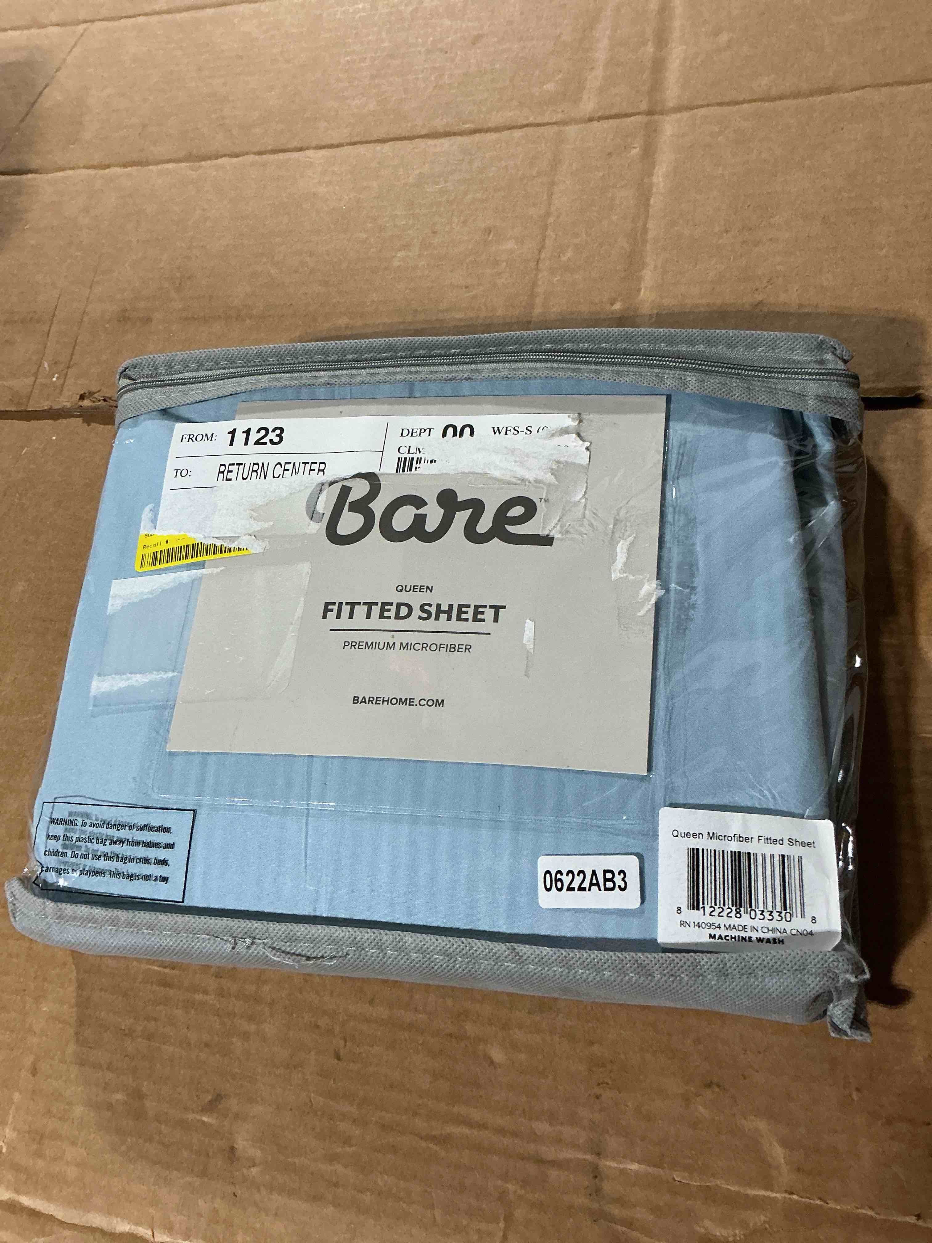 Condition photo showing New/Like New for bare home luxury 1800 collection fitted sheet ultra-soft deep pocket queen light blue