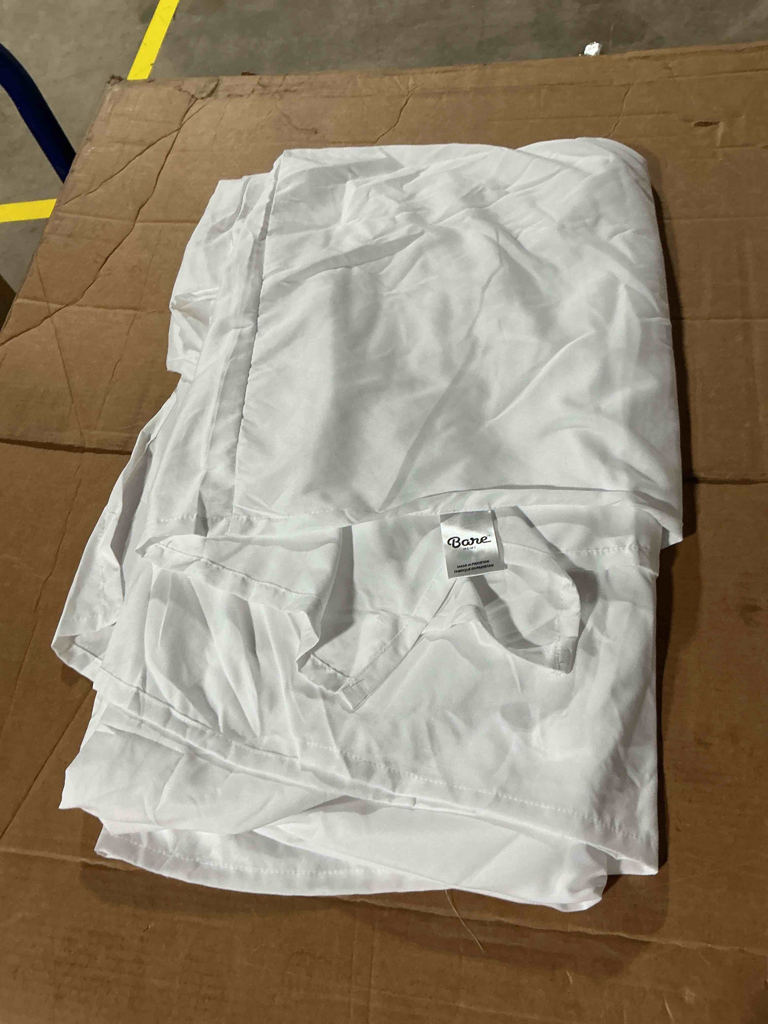 Condition photo showing As Is for bare home queen bed skirt - 15-inch tailored drop easy fit - bed skirt for beds - center & corner pleats (queen, white) queen 01 - white