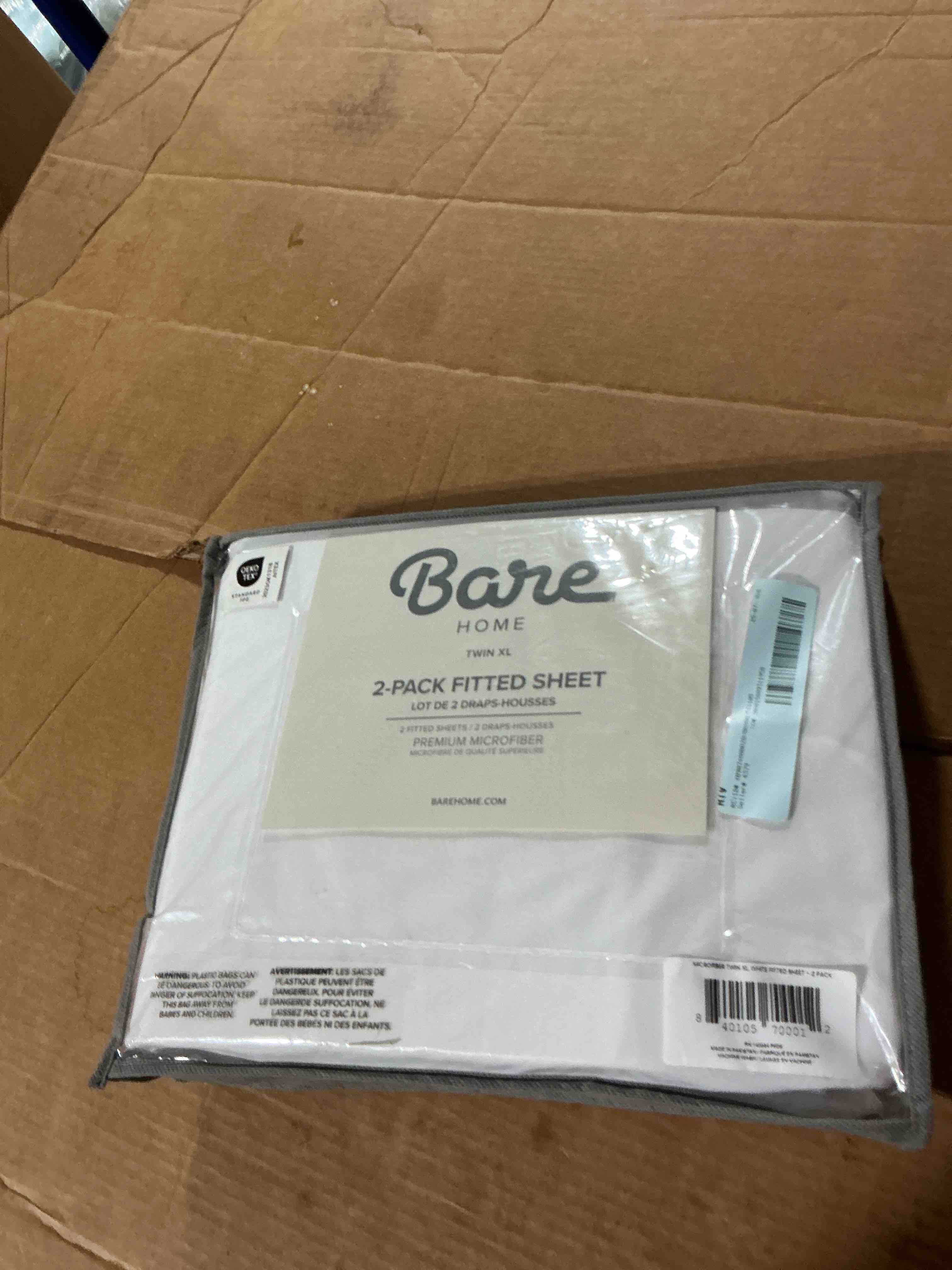 Condition photo showing New/Like New for bare home 2-pack fitted bottom sheets twin xl - premium 1800 ultra-soft wrinkle resistant microfiber - deep pocket (twin xl, white) twin xl (pack of 2) 01 - white