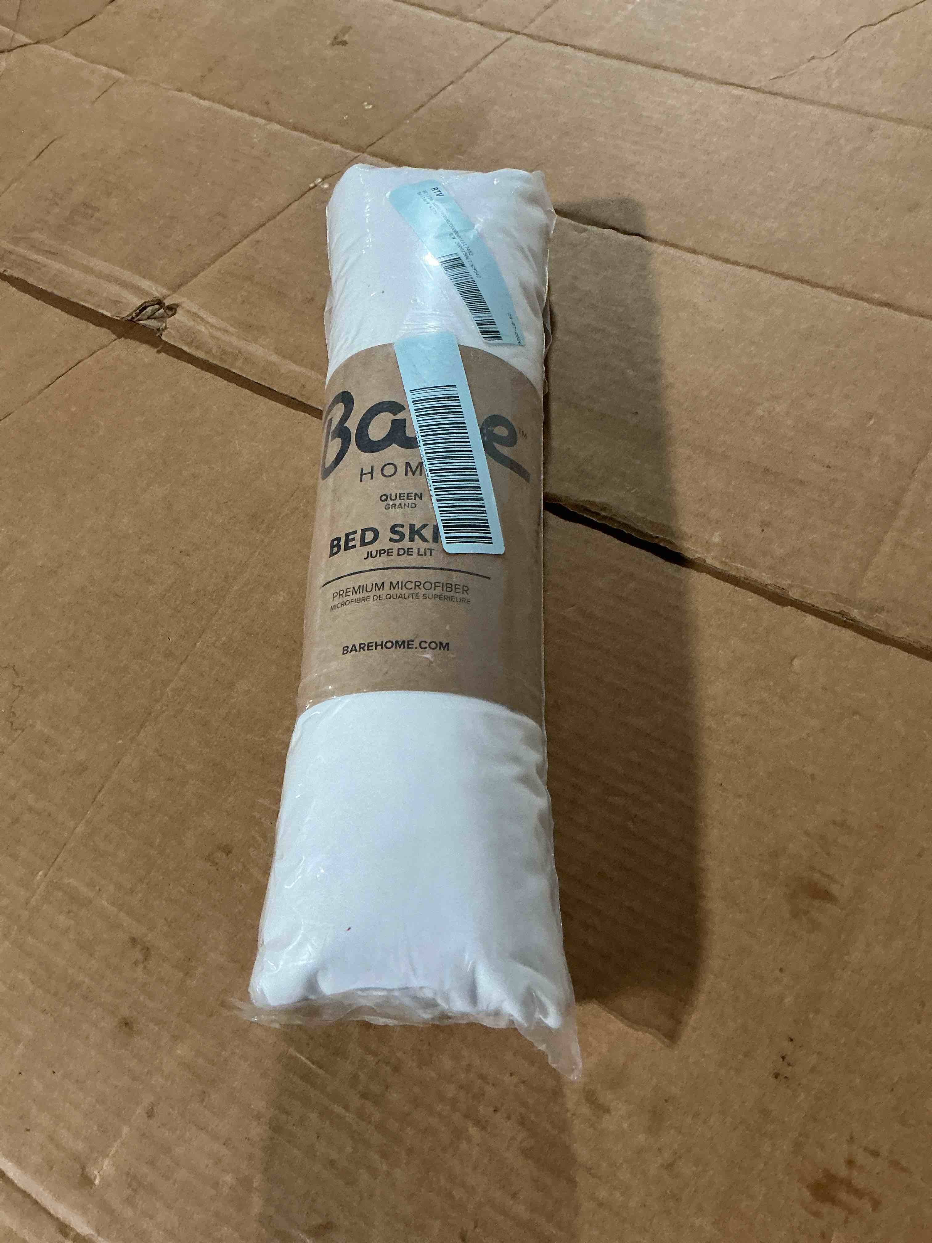 Condition photo showing New/Like New for bare home double brushed bed skirt - premium 1800 collection - 15-inch drop - queen  white
