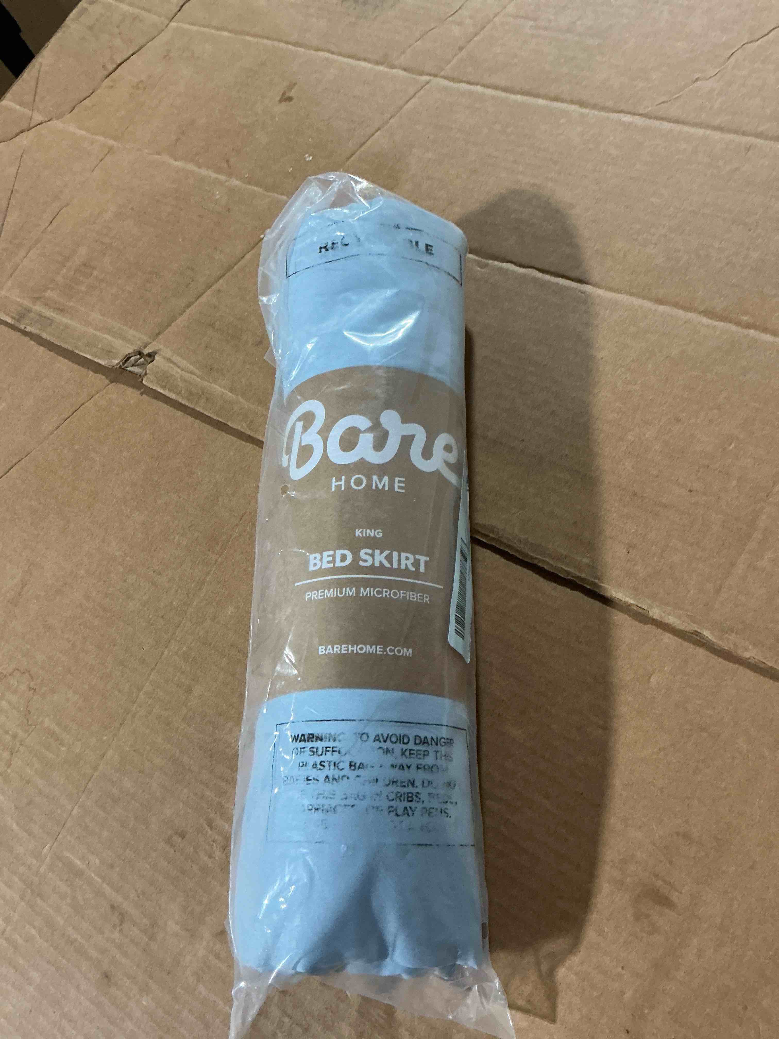 Condition photo showing New/Like New for bare home bed skirt 15-inch drop 1800 ultra-soft (king, light blue)