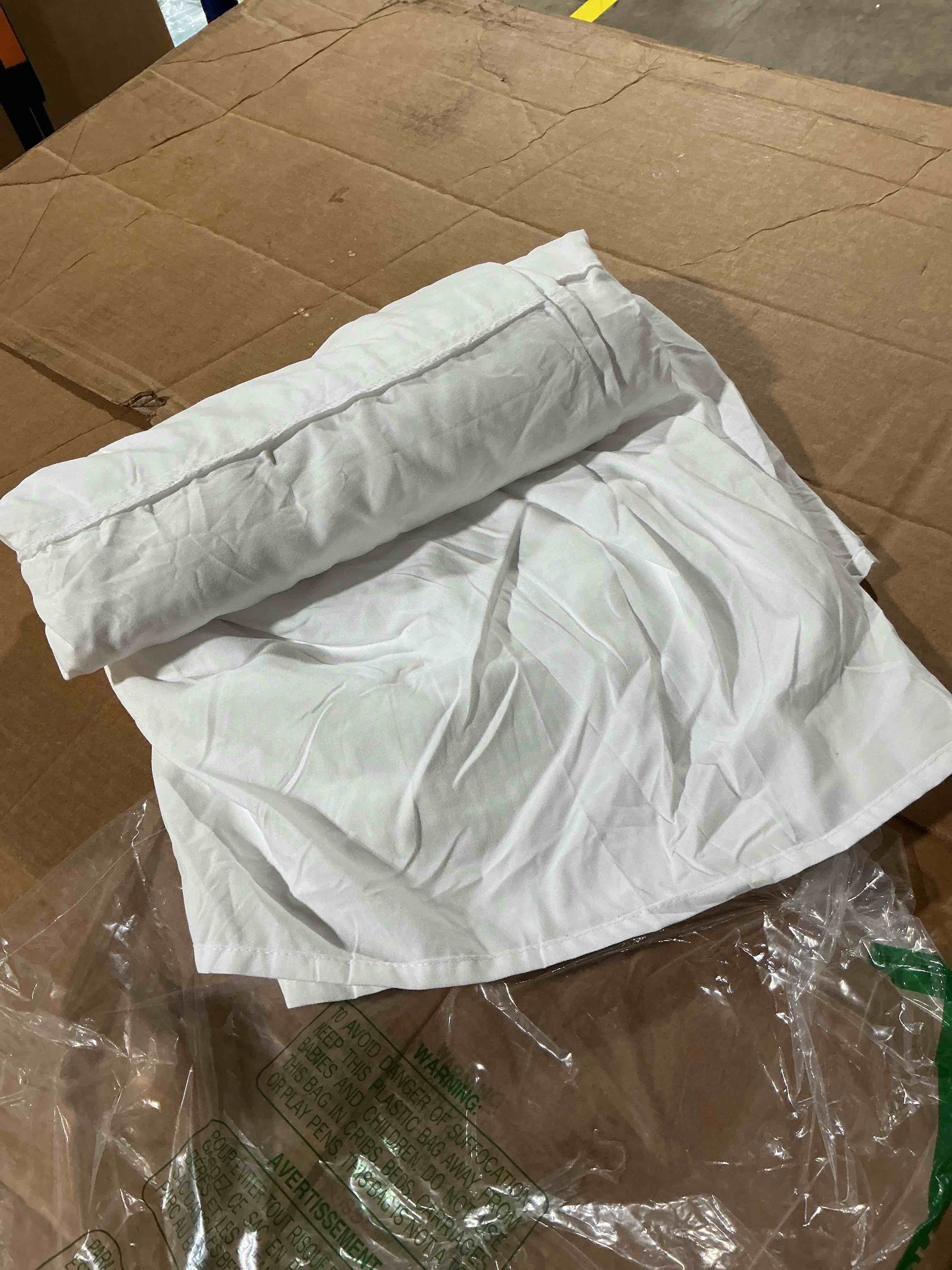 Condition photo showing As Is for bare home double brushed bed skirt - premium 1800 collection - 15-inch drop - twin xl  white