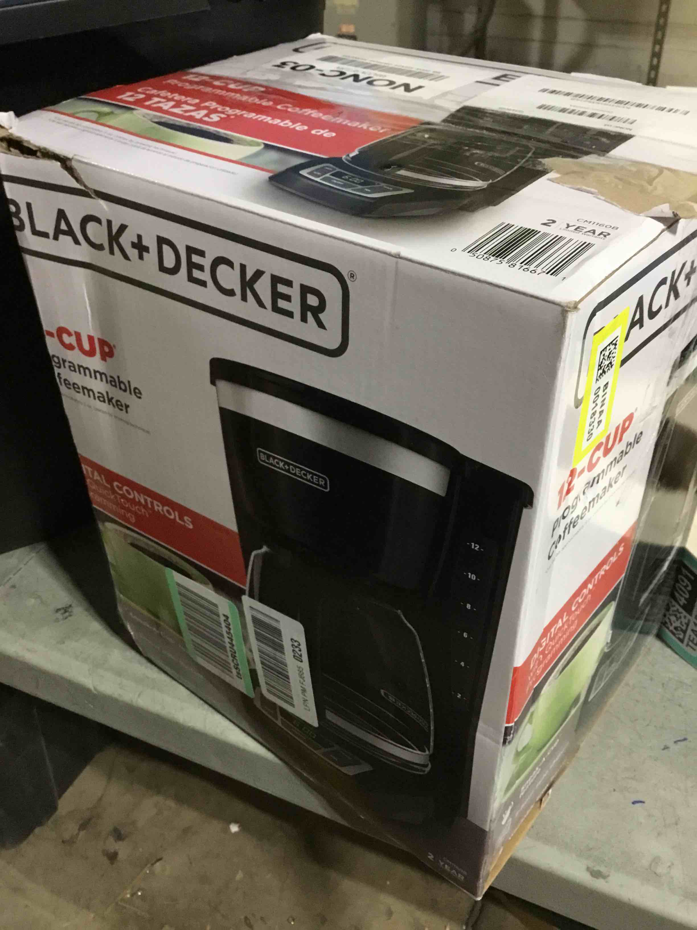 Condition photo showing Good Condition for BLACK+DECKER 12-Cup Digital Coffee Maker  Programmable  Washable Basket Filter  Sneak-A-Cup  Auto Brew  Water Window  Keep Hot Plate  Black