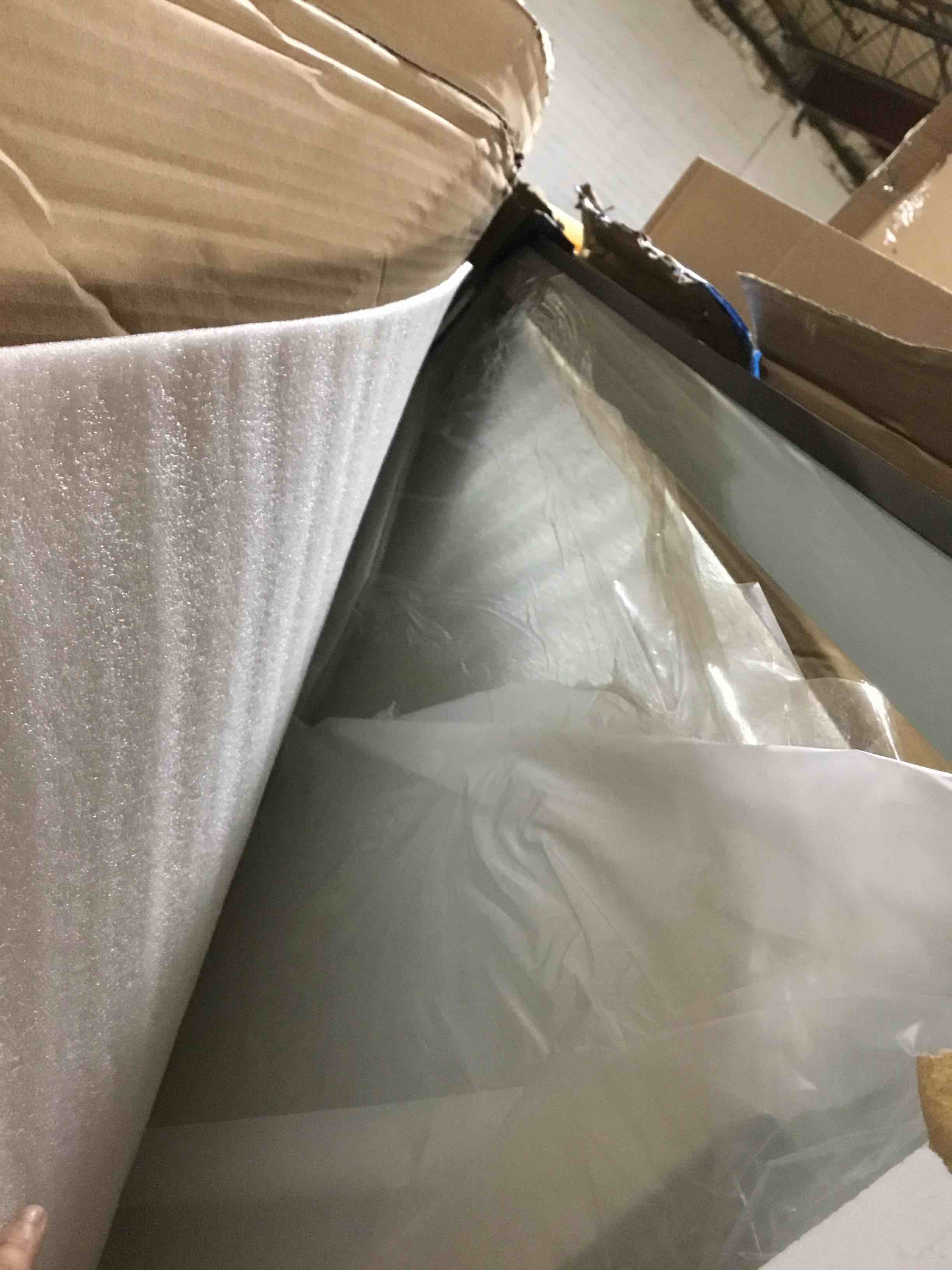 Condition photo showing As Is for 20x28 Inch LED Bathroom Mirror with Black Frame, Backlit and Front Lighted Bathroom Mirrors for Wall, Anti-Fog, Dimmable, Memory, Shatterproof, LED Vanity Mirror for Bathroom Black-dual Light 20"L x 28"W