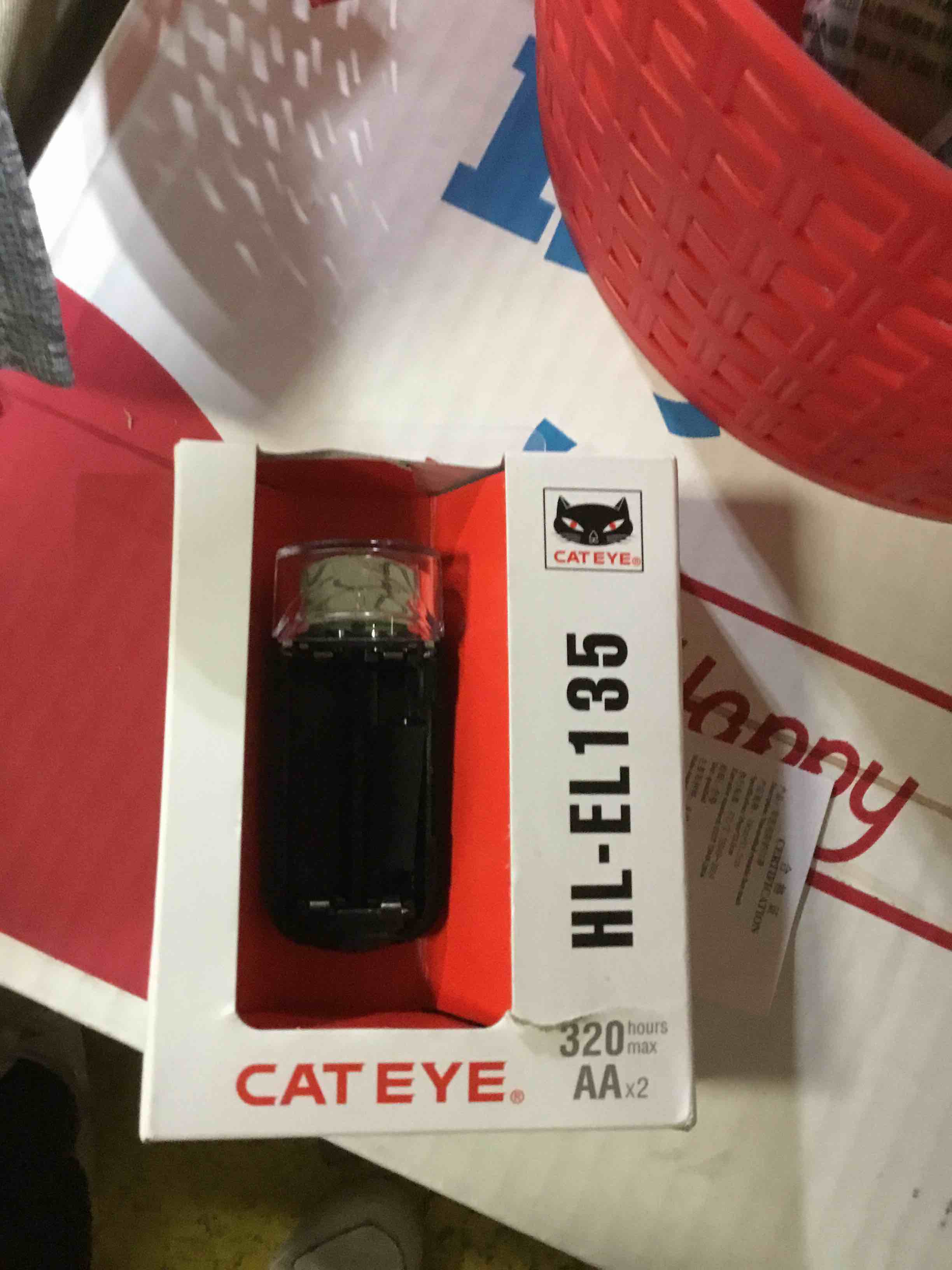 Condition photo showing Good Condition for CATEYE HL-EL135N Bike Headlight – Bright 3 LED Bicycle Light with OptiCube™ Lens Technology, Easy Setup FlexTight™ Mount, Multiple Lighting Modes, Battery-Powered Operation, up to 320 Hours Runtime