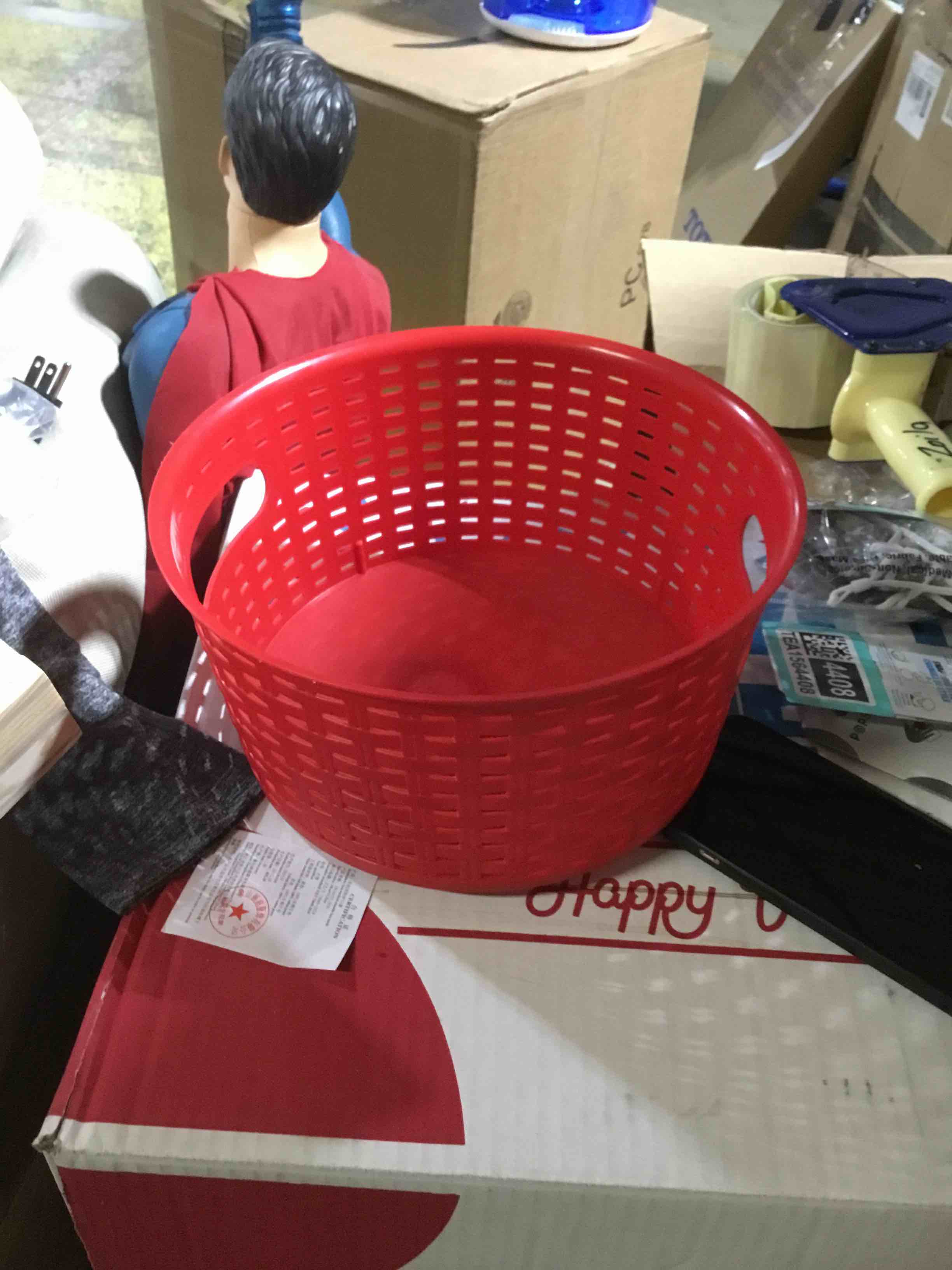 Condition photo showing Good Condition for 1 Plastic Storage Baskets, Stackable & Nestable Organizer Bins for Toys, Clothes, Home (Red - Circular)