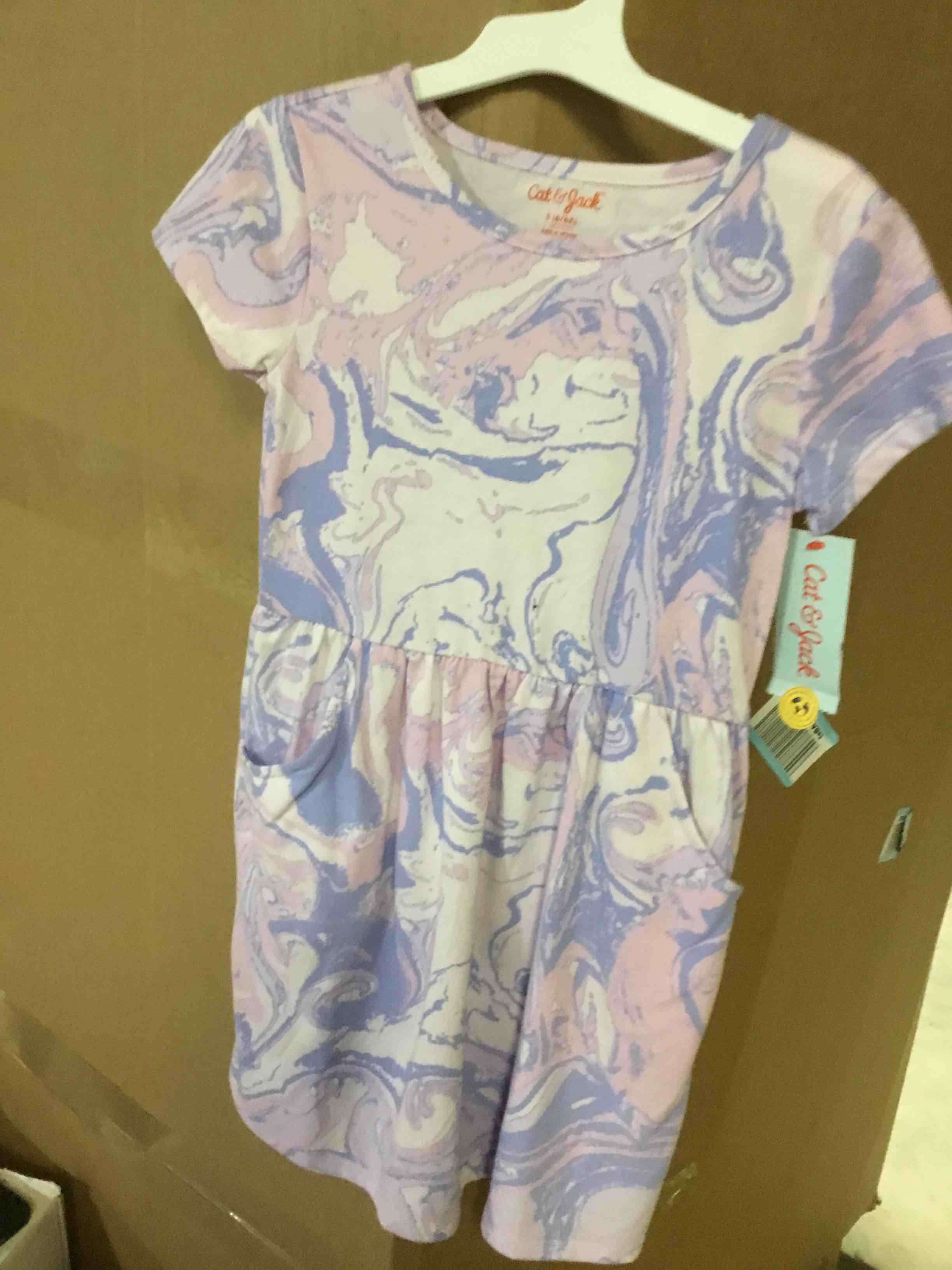 Condition photo showing Good Condition for Girls' Printed Short Sleeve Dress - Cat & Jack Purple S