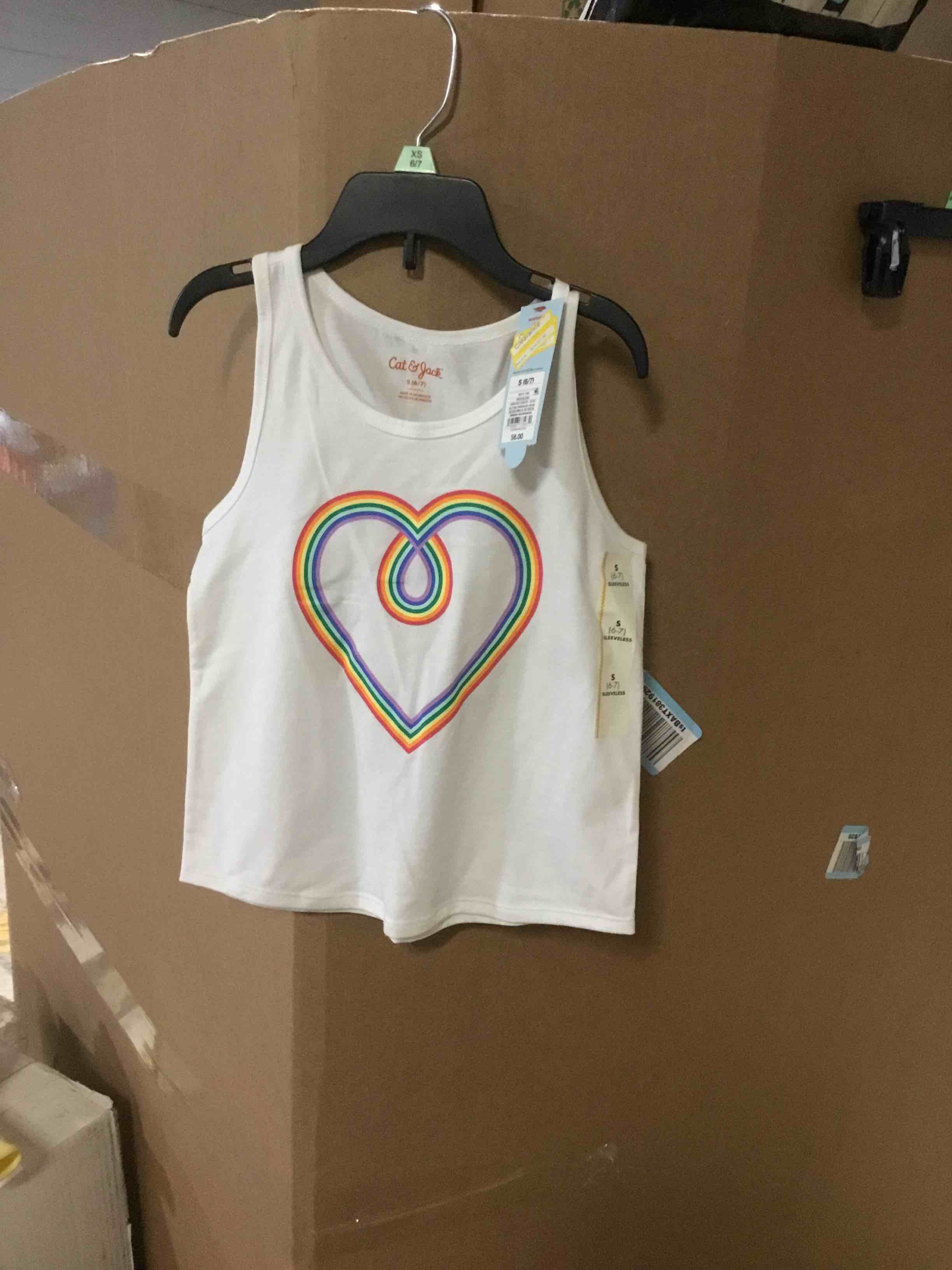 Condition photo showing Good Condition for Girls' Graphic Hearts Tank Top - Cat & Jack™ White S