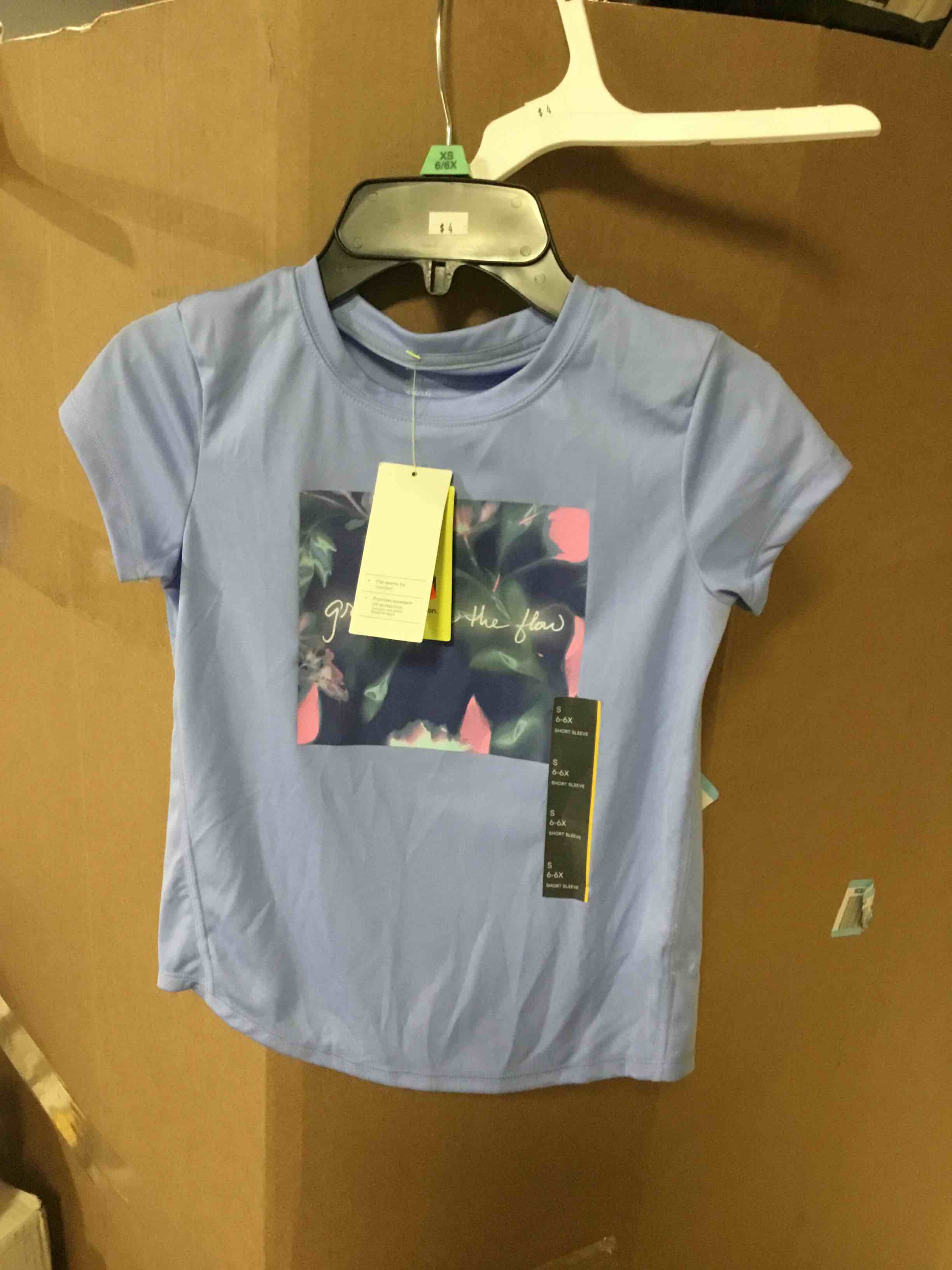 Condition photo showing Good Condition for Girls' Short Sleeve 'Grow With The Flow' Graphic T-Shirt - All in Motion Light Blue S