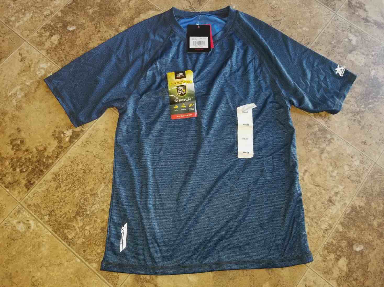 Men's ZEROXPOSUR Navy Crew Neck Active Short Sleeve T-Shirt Size Small