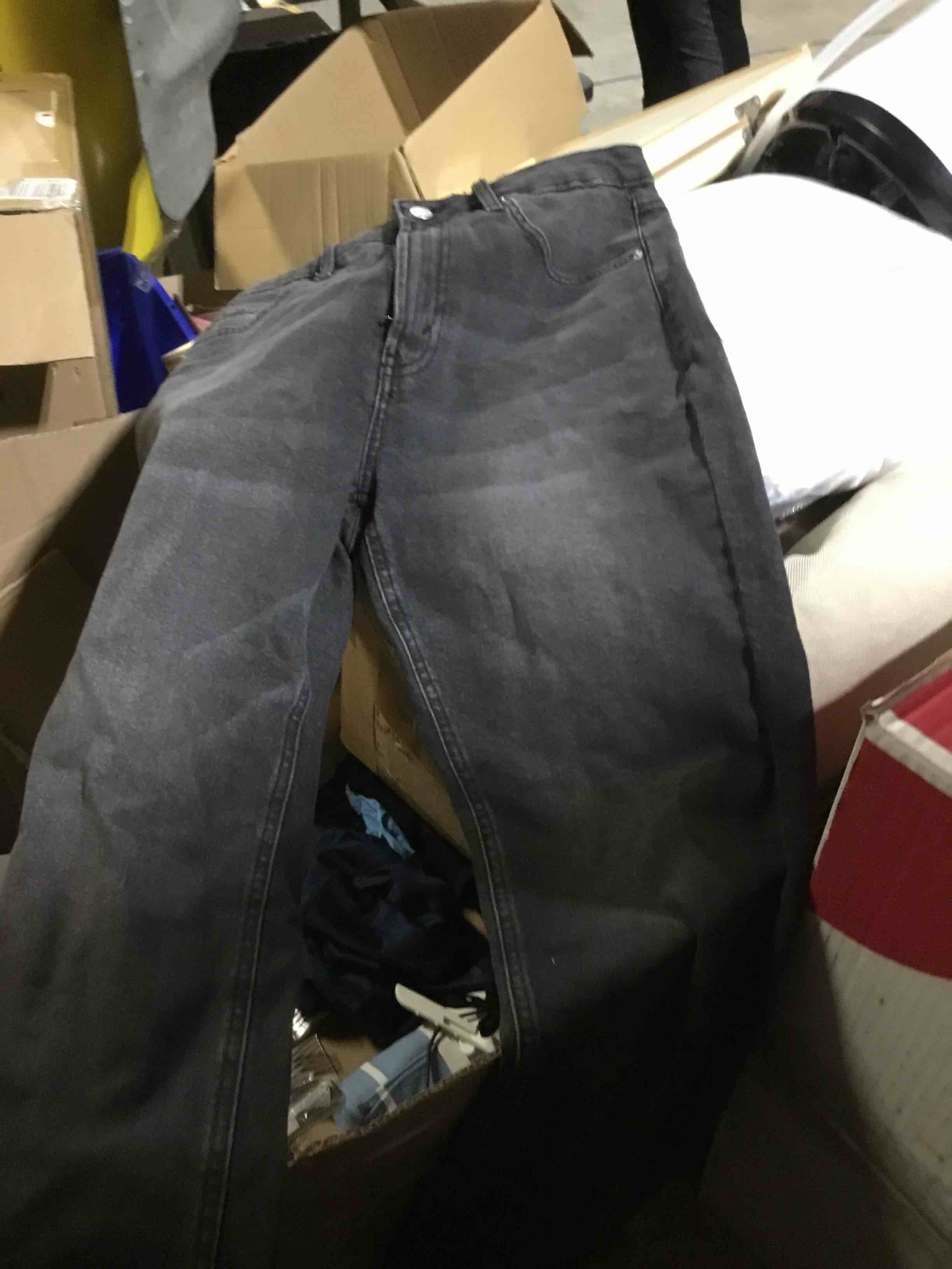Condition photo showing Good Condition for Women's Super-High Rise Mom Taper Jeans - Wild Fable Black Wash 8