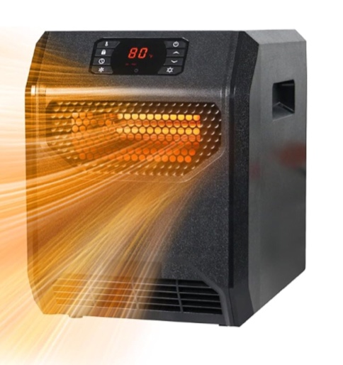 infrared space heater 1500w electric portable heaters for indoor use realsmart uvc air purification 4 heating mode led display remote control overheat tip over protection safe quartz element heaters