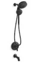 KOHLER Premise Rite-Temp Matte Black 1-handle Single function 6-in Round Bathtub and 