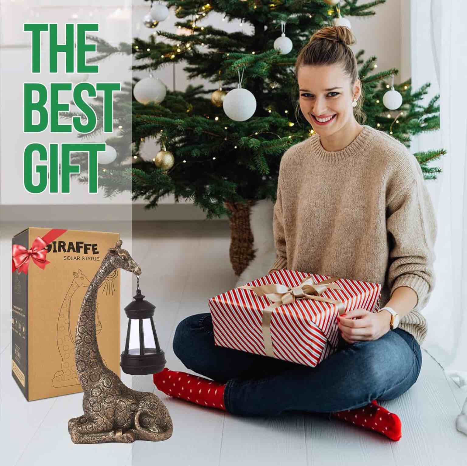 Goodeco 11 "Giraffe Statue for Garden and Home Decor - Ideal for Giraffe & Mom Gifts, Birthdays, Women's Presents, and More! Eye-Catching Ornament for Indoor and Outdoor Use (Giraffe) Cooper Giraffe