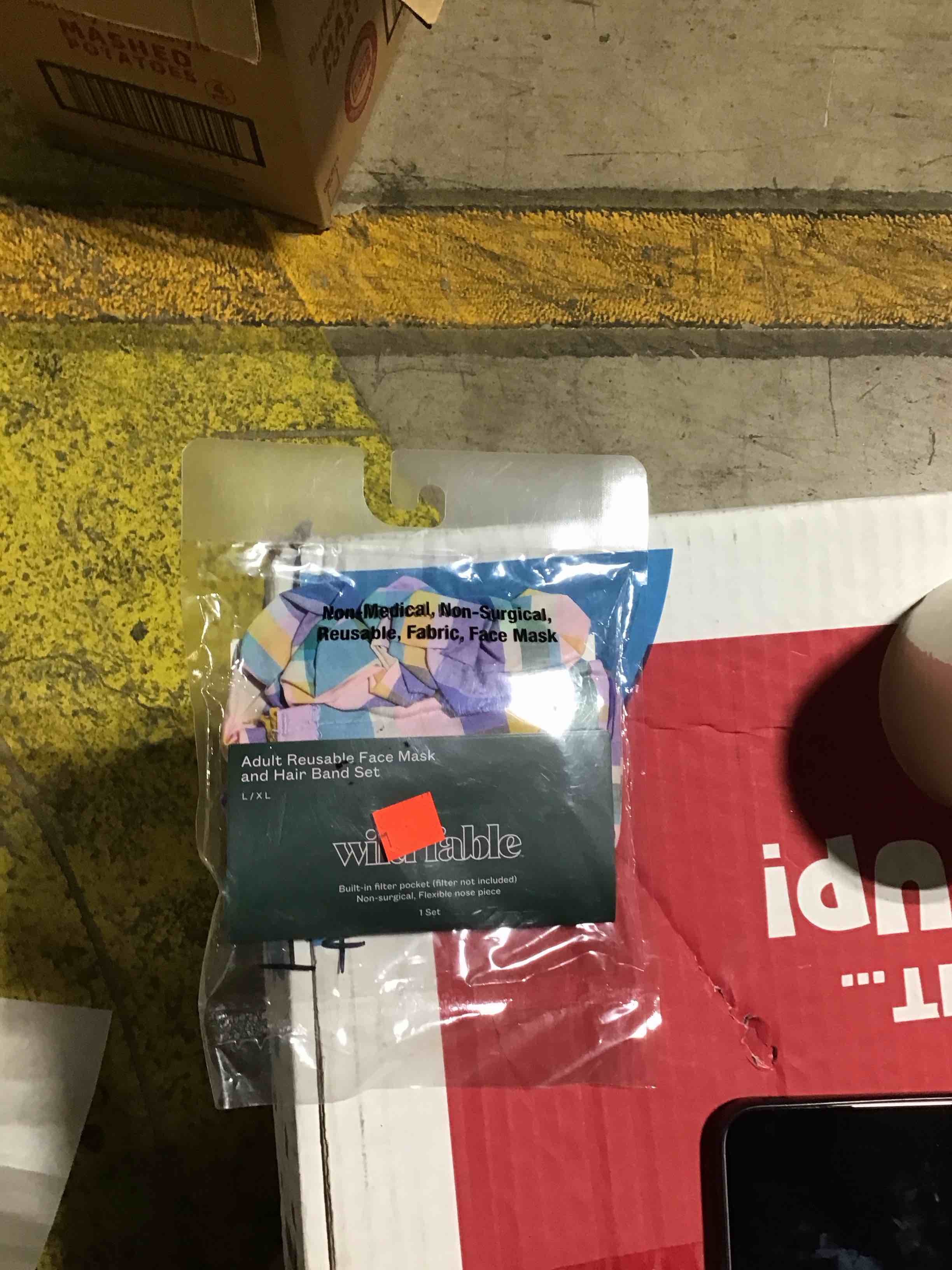 Women's Plaid Face Mask + Hair Twister - Wild Fable™ Purple L/XL