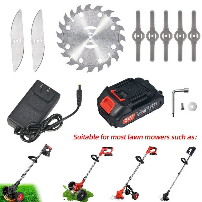 (ONLY WHAT APPEARS IN THE PHOTO TAKEN)G · PEH Weed Eater Blades, with Battery Teeth Carbide Tipped Blades & Carbide Tip S-blades with Universal Adapter Kit for Trimmer Weed Eater