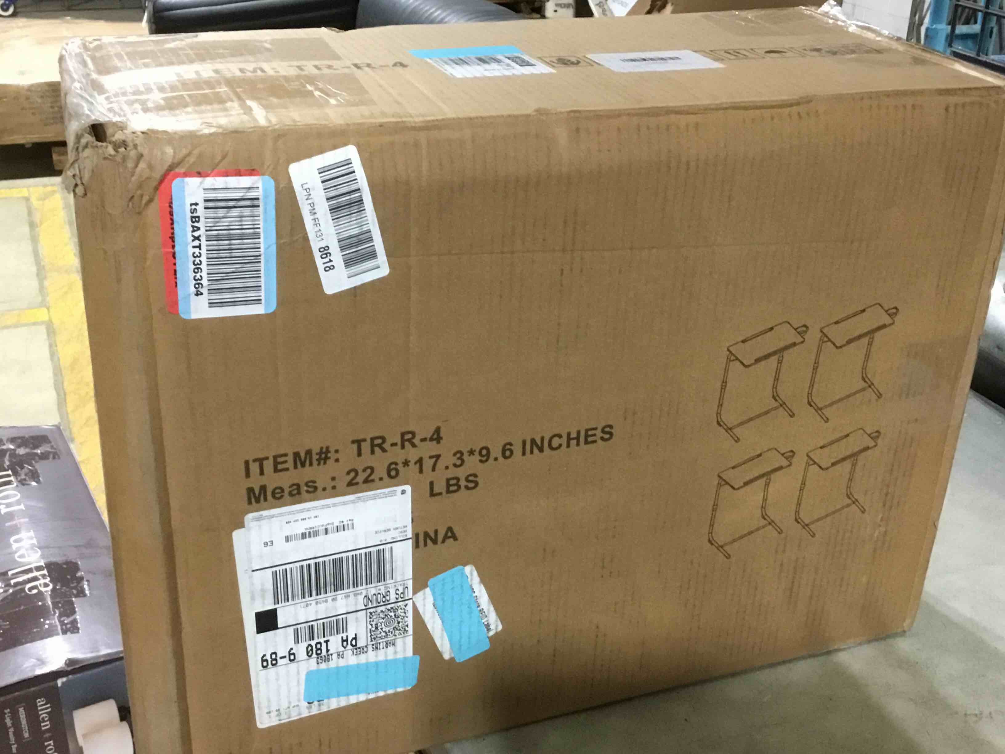 Condition photo showing New/Like New for Folding TV Tray Adjustable Dinner - Trays for Eating On Couch Wooden Tables Mate Stand Foldable Desk with Cup Holder Portable Rustic 1