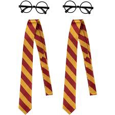 Wizard Glasses and Tie Costume Accessory Set for Halloween and Cosplay (4 Pieces)