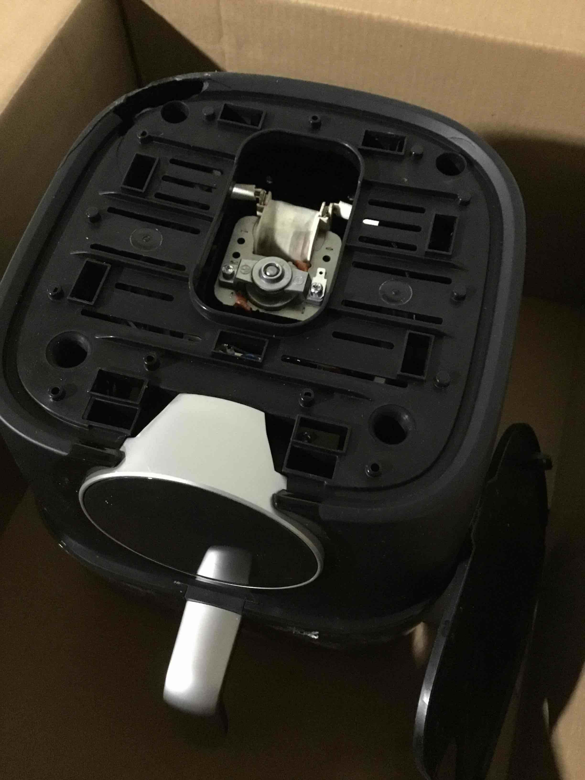 Condition photo showing As Is for (Not new broken dirty and used)JOYAMI Air Fryer 6 QT, Air Fryer with Window, Online Recipes, 8 Cooking Functions for Air Fry, Bake, Roast, Broil & More, Nonstick Basket Dishwasher Safe, 1700W, Black Black&Grey
