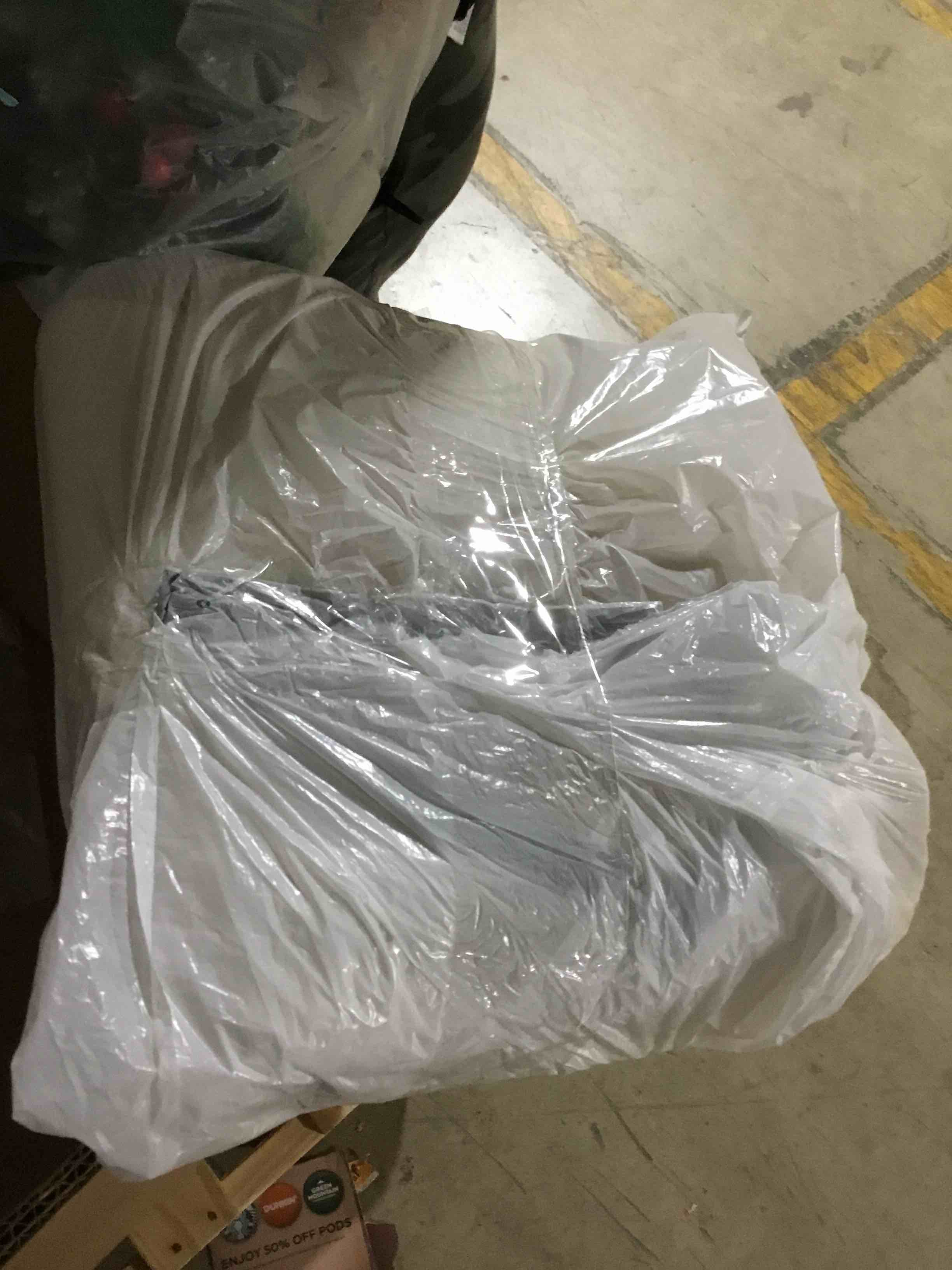 Condition photo showing As Is for Beeiva Checkered Print Rug Runners for Hallways Non Slip 2.5x8, Ultra Thin Beige Kitchen Runner Rugs Non Skid Washable, Classic Neutral Gingham Decor Faux Wool Carpet for Bathroom Bedroom Entryway 2.5' x 8' (Rectangular) Beige