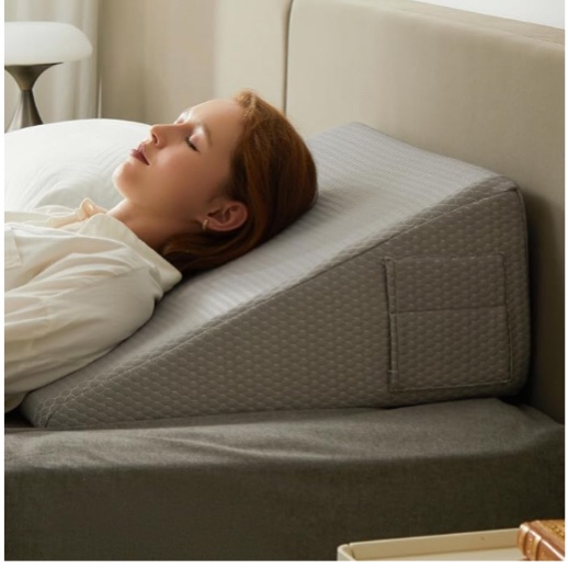 (similar) Bedluxe Wedge Pillow,10 inch Bed Wedge Pillow for Headboard, Pillow Wedge for Acid Reflux Relief, Sleeping, After Surgery, Snoring, Gerd, Triangle Pillow Wedge - Cooling Memory Foam Top, Grey