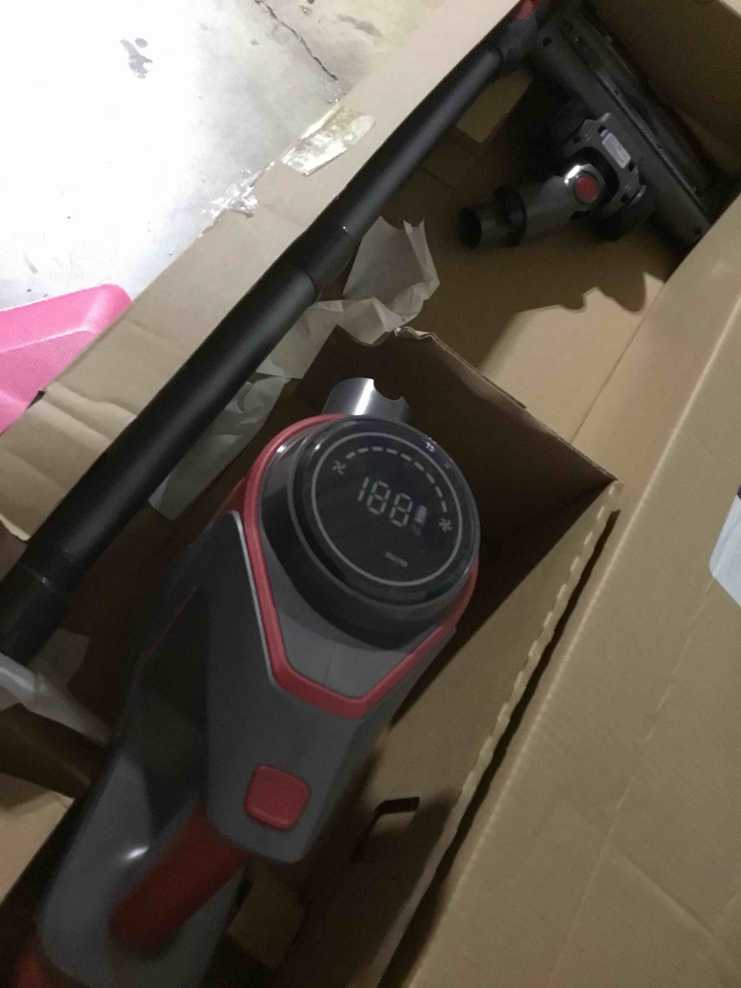 Condition photo showing As Is for (SIMILAR)Cordless Stick Vacuum Cleaner - Rechargeable, 35Kpa Powerful Vacuums with Detachable Battery, LED Display, 45Mins Runtime, 8 in 1 Handheld Vacuum for Hardfloor & Carpets Pet Hair, Red
