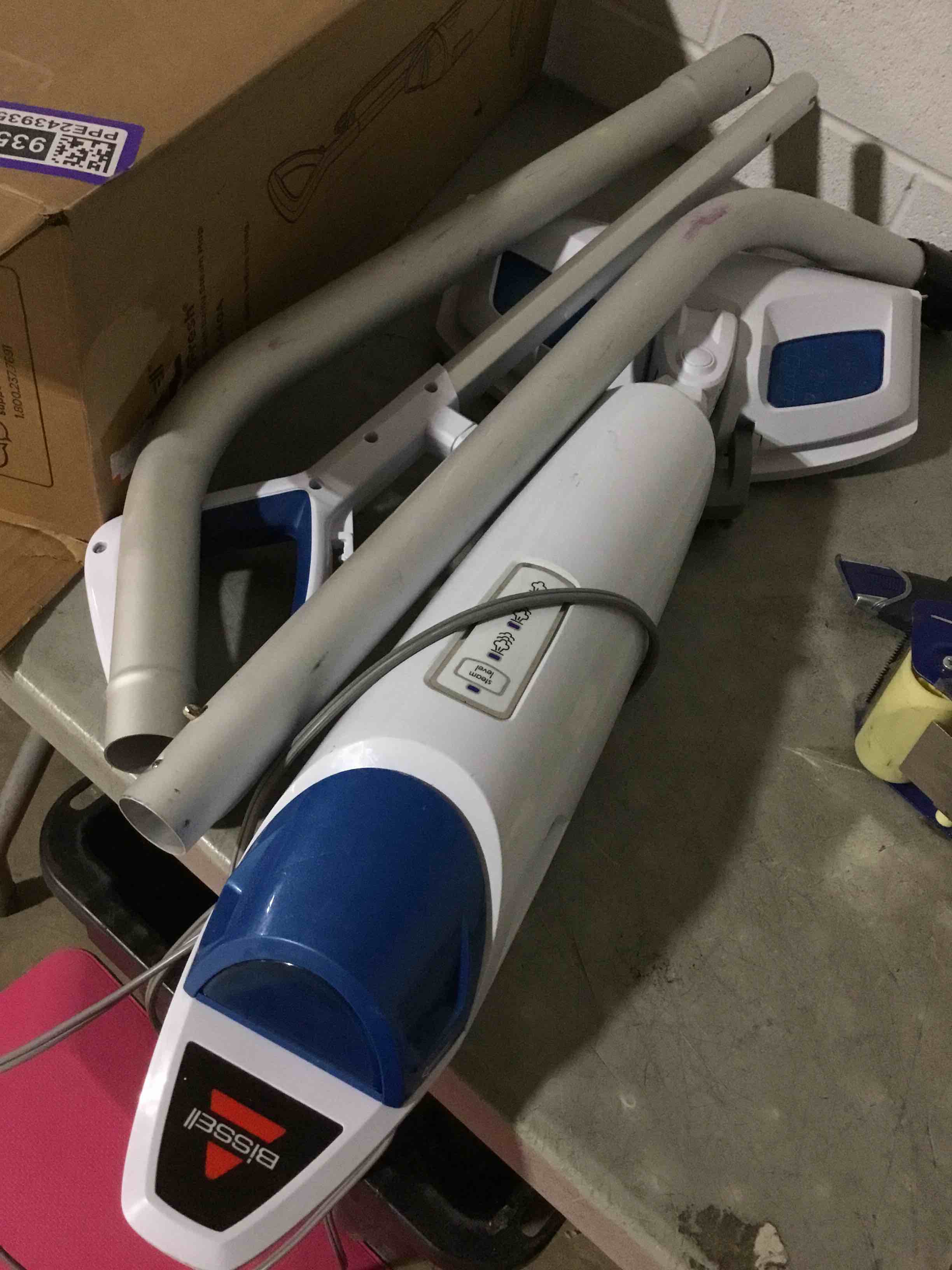 Condition photo showing As Is for Bissell Power Fresh Steam Mop with Natural Sanitization, Floor Steamer, Tile Cleaner, and Hard Wood Floor Cleaner with Flip-Down Easy Scrubber, 1940A PowerFresh Steam Mop