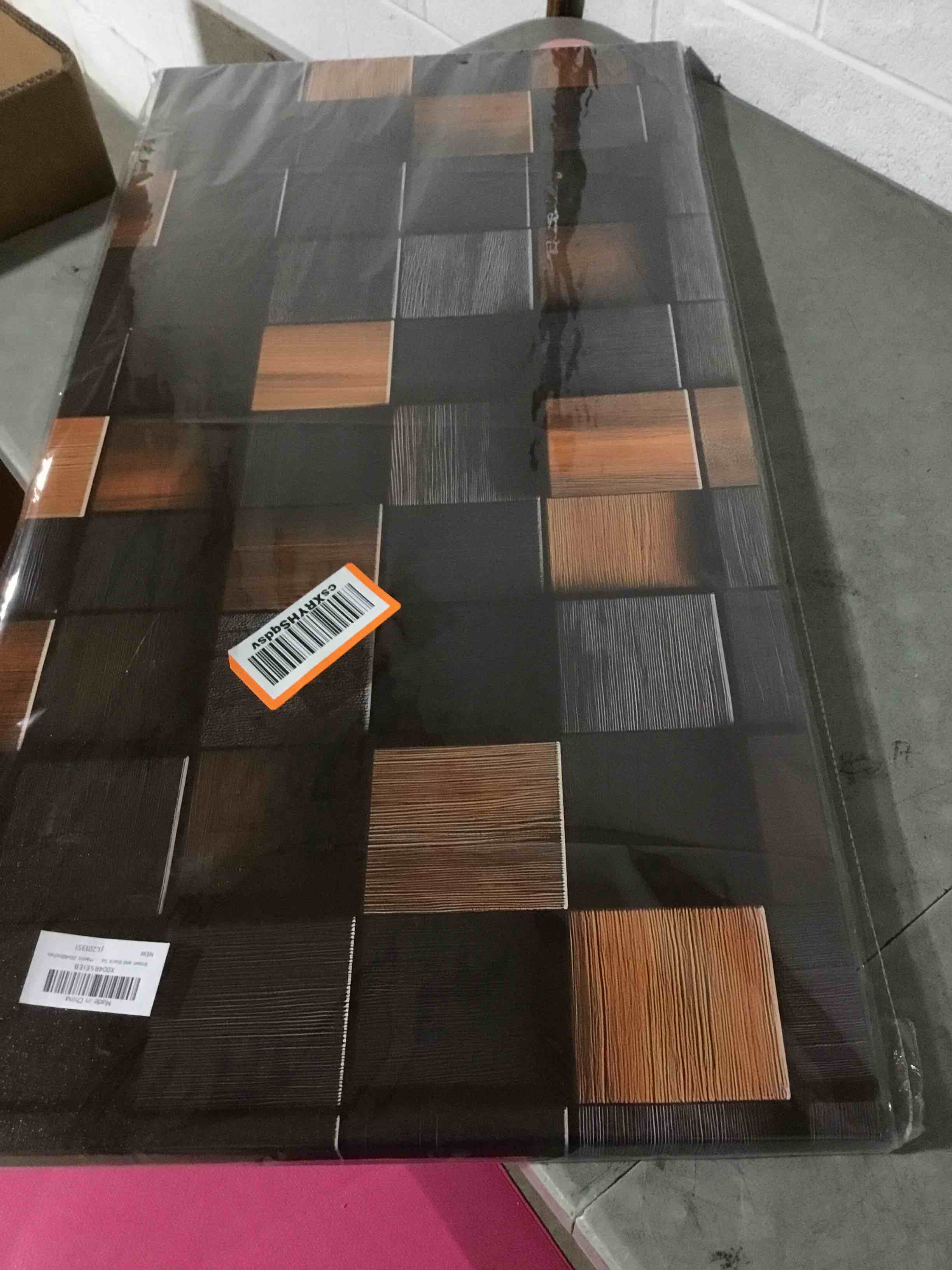 Condition photo showing New/Like New for Brown and Black Square Canvas Wall Art Decoration Bedroom Living Room Dining Room Art Canvas Wall Art Office Study Artwork Picture Printed Material Modern Design Sense Hangable Artwork 20x40inches